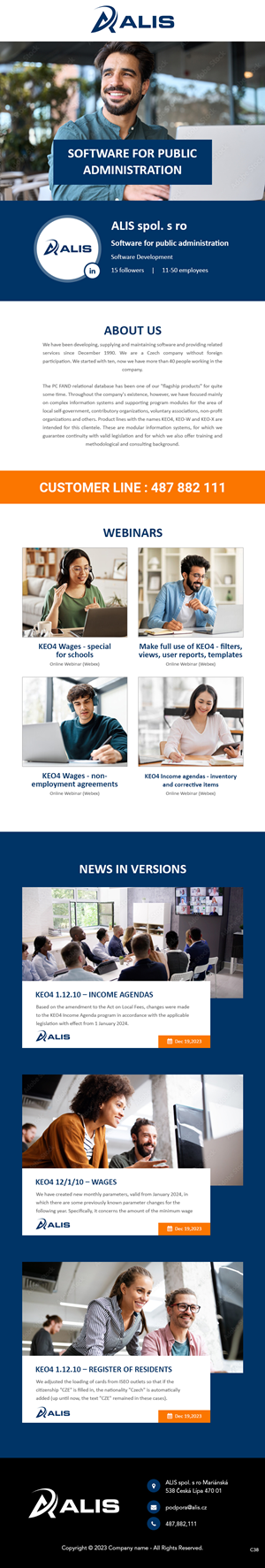 Newsletter Design by pb for ALIS spol. s r. o. | Design: #31988816