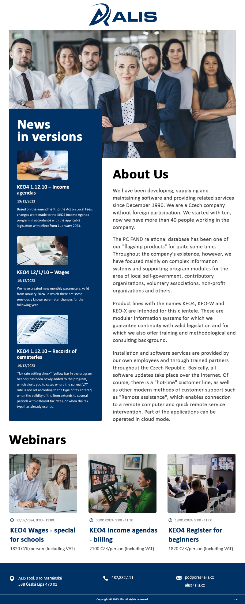 Newsletter Design by pb for ALIS spol. s r. o. | Design #31988824