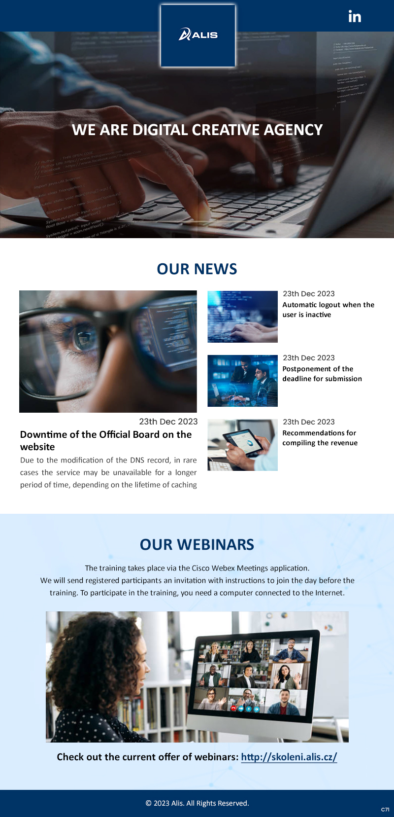 Newsletter Design by pb for ALIS spol. s r. o. | Design #31988832