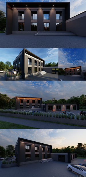 Project Tatinger 98 - 3D rendering picture street view  - modern building facade