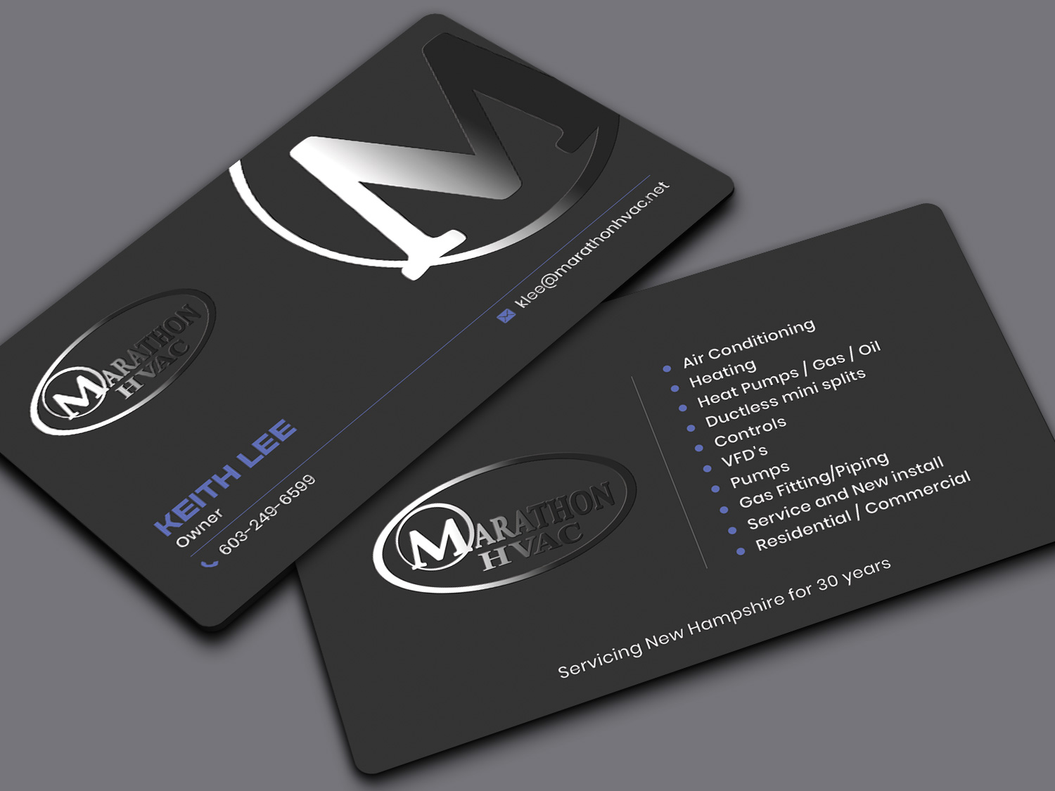 Business Card Design by Sandaruwan for Marathon HVAC | Design #32034409