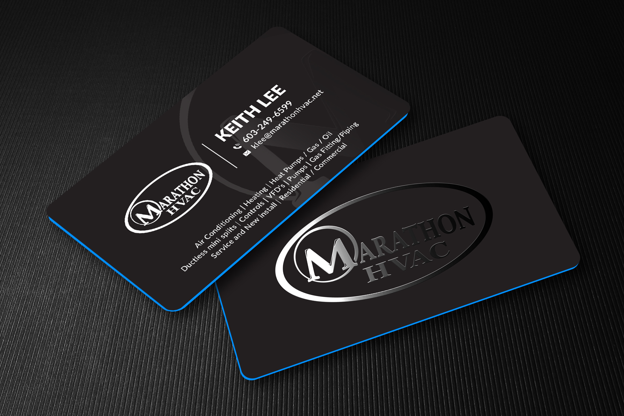 Business Card Design by Sun Moon Graphic Designer for Marathon HVAC | Design #32027002