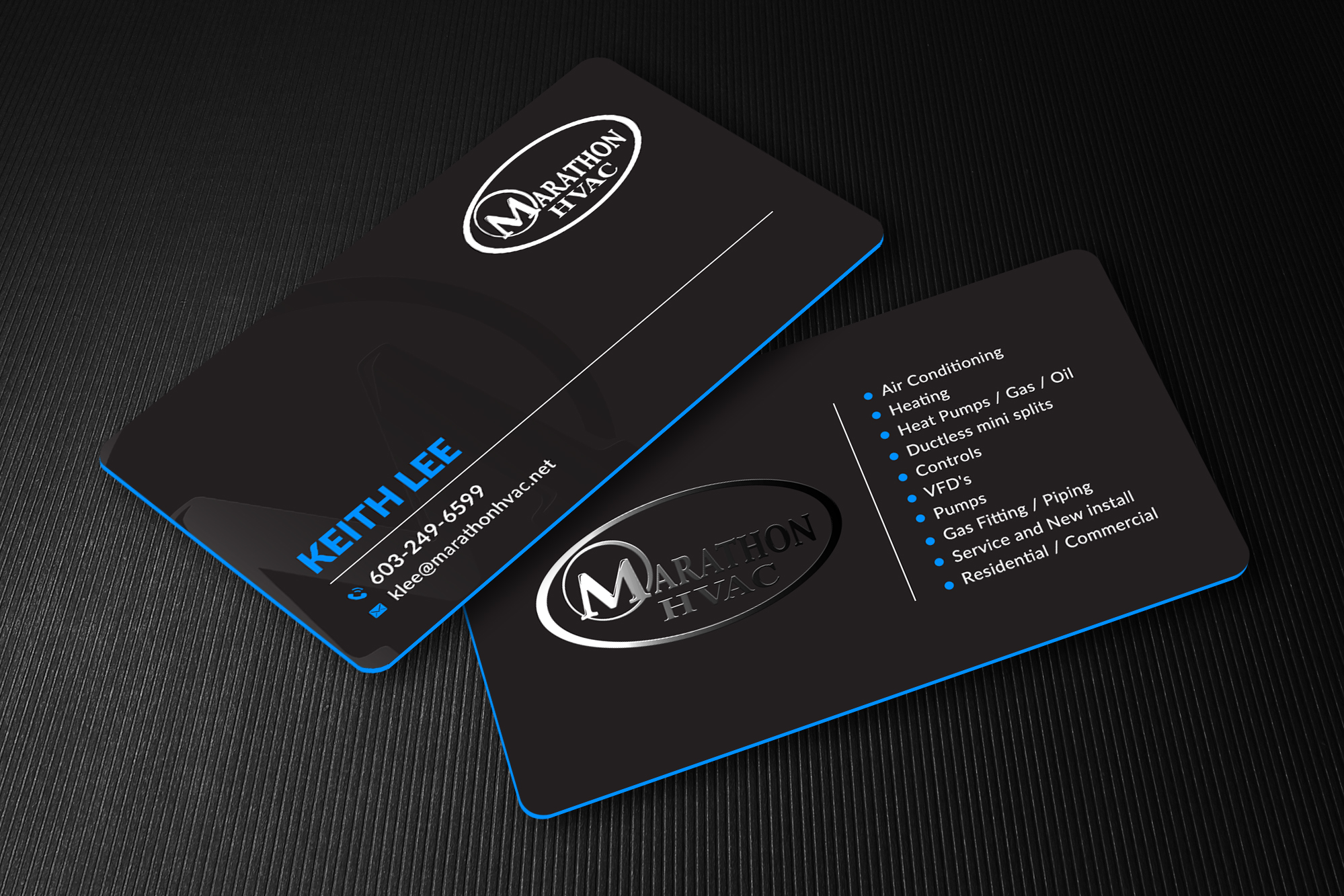 Business Card Design by Sun Moon Graphic Designer for Marathon HVAC | Design #32034318