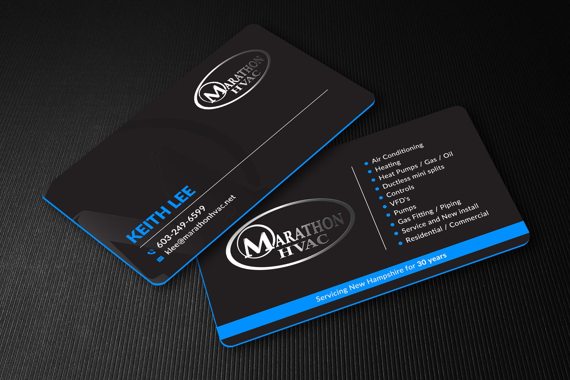 Visitenkarten-Design von Sun Moon Graphic Designer für Marathon HVAC | Design #32035145