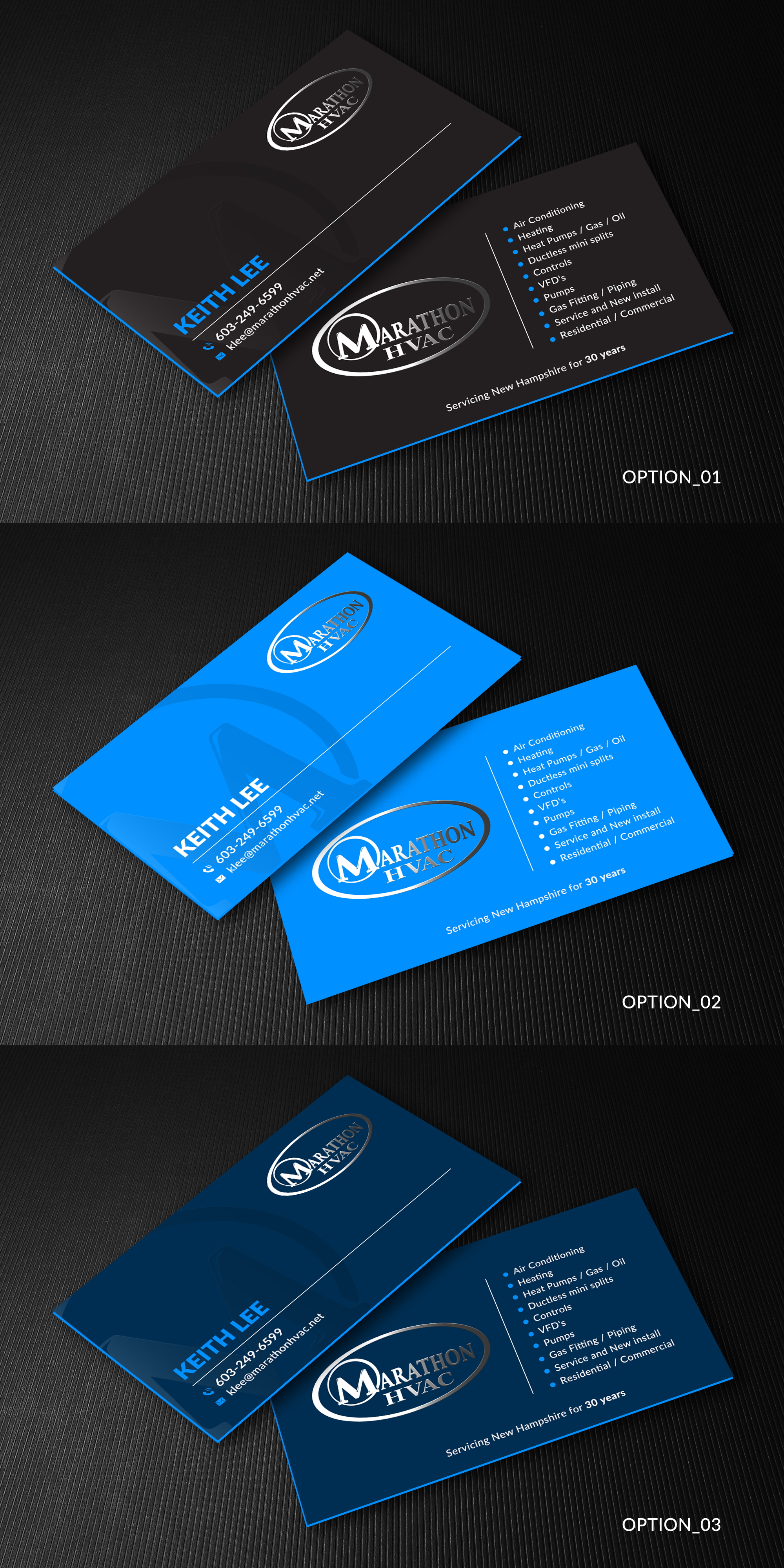 Business Card Design by Sun Moon Graphic Designer for Marathon HVAC | Design #32040996