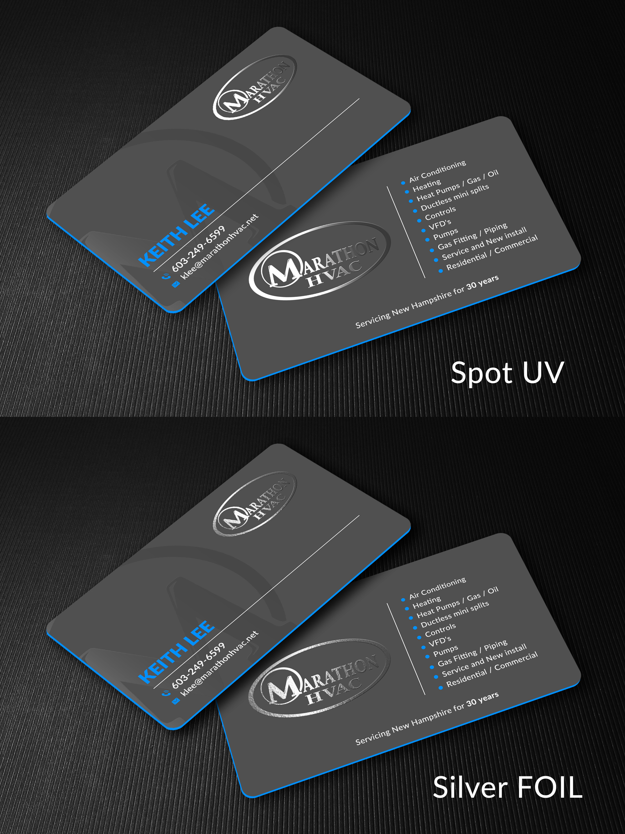 Business Card Design by Sun Moon Graphic Designer for Marathon HVAC | Design #32057204