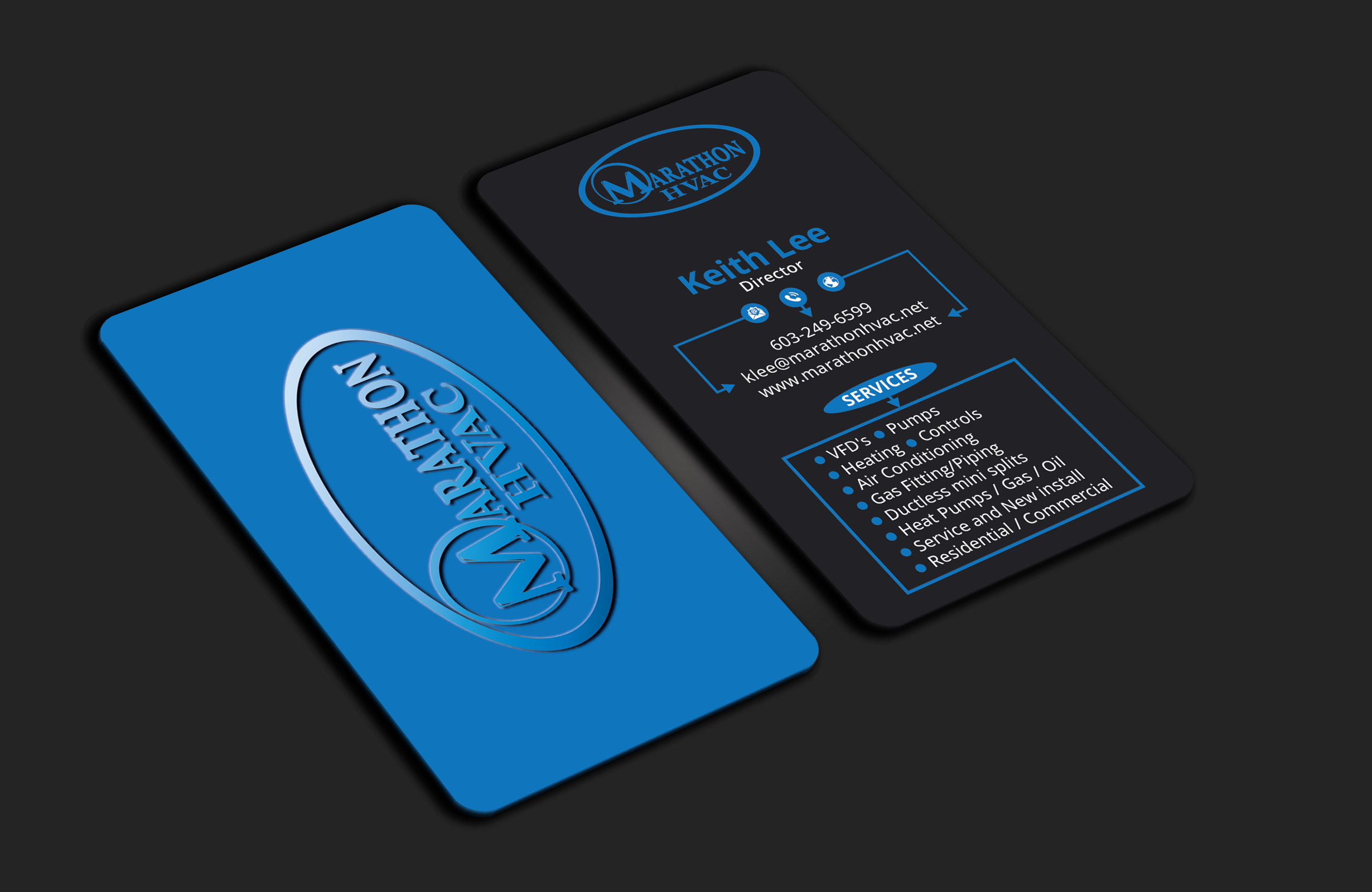 Business Card Design by DesignerShahadat for Marathon HVAC | Design #32022817