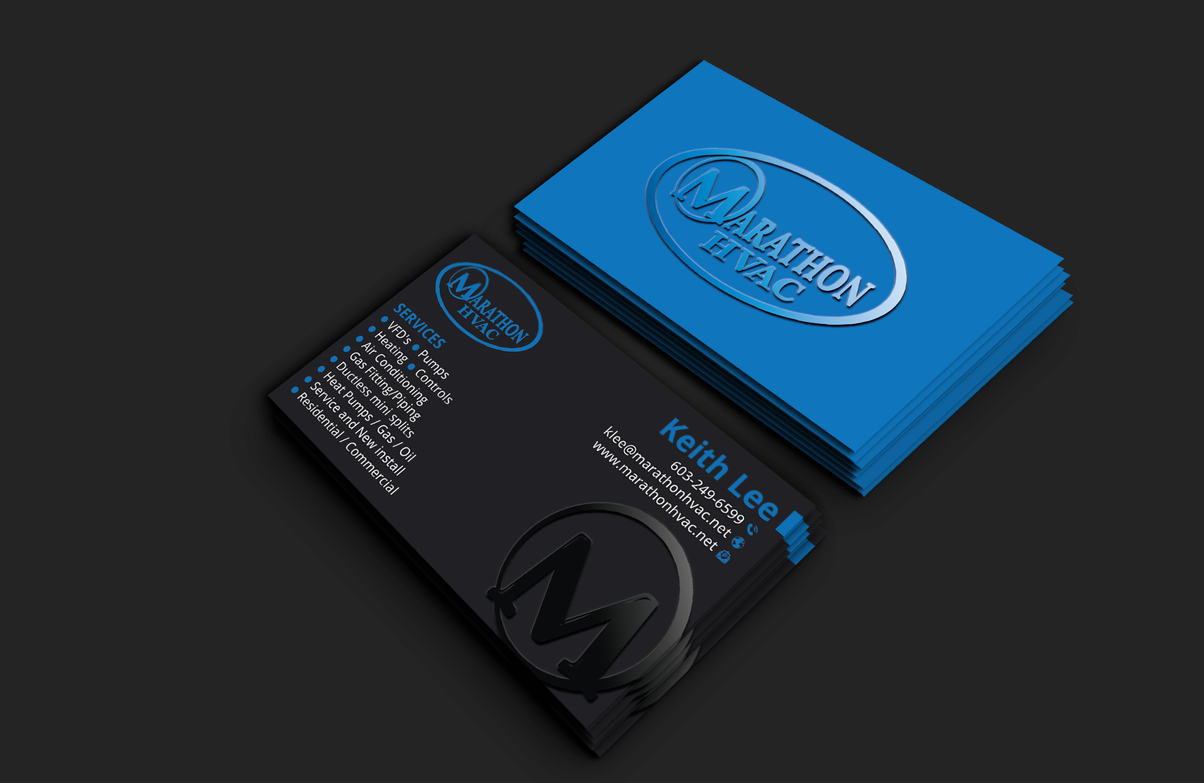 Business Card Design by DesignerShahadat for Marathon HVAC | Design #32023068