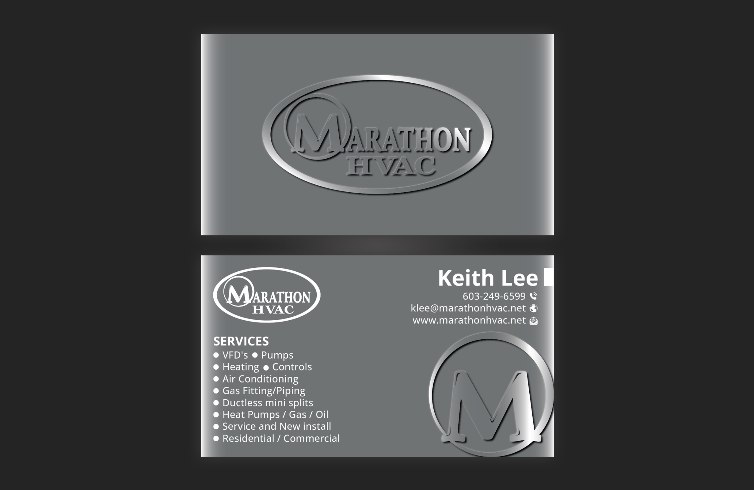 Business Card Design by DesignerShahadat for Marathon HVAC | Design #32026696
