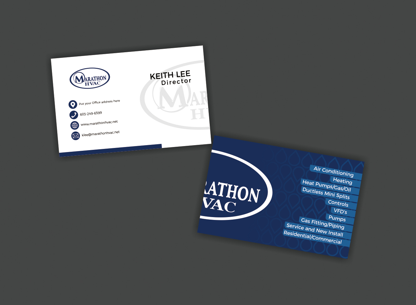 Business Card Design by Abici for Marathon HVAC | Design #32022677