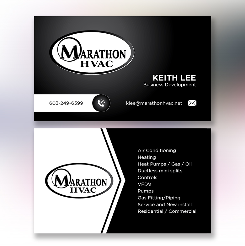 Business Card Design by YourLogoMaster for Marathon HVAC | Design #32040427
