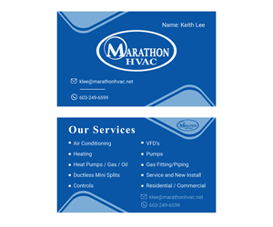 Business Card Design by creativeyalladesign for Marathon HVAC | Design #32023530