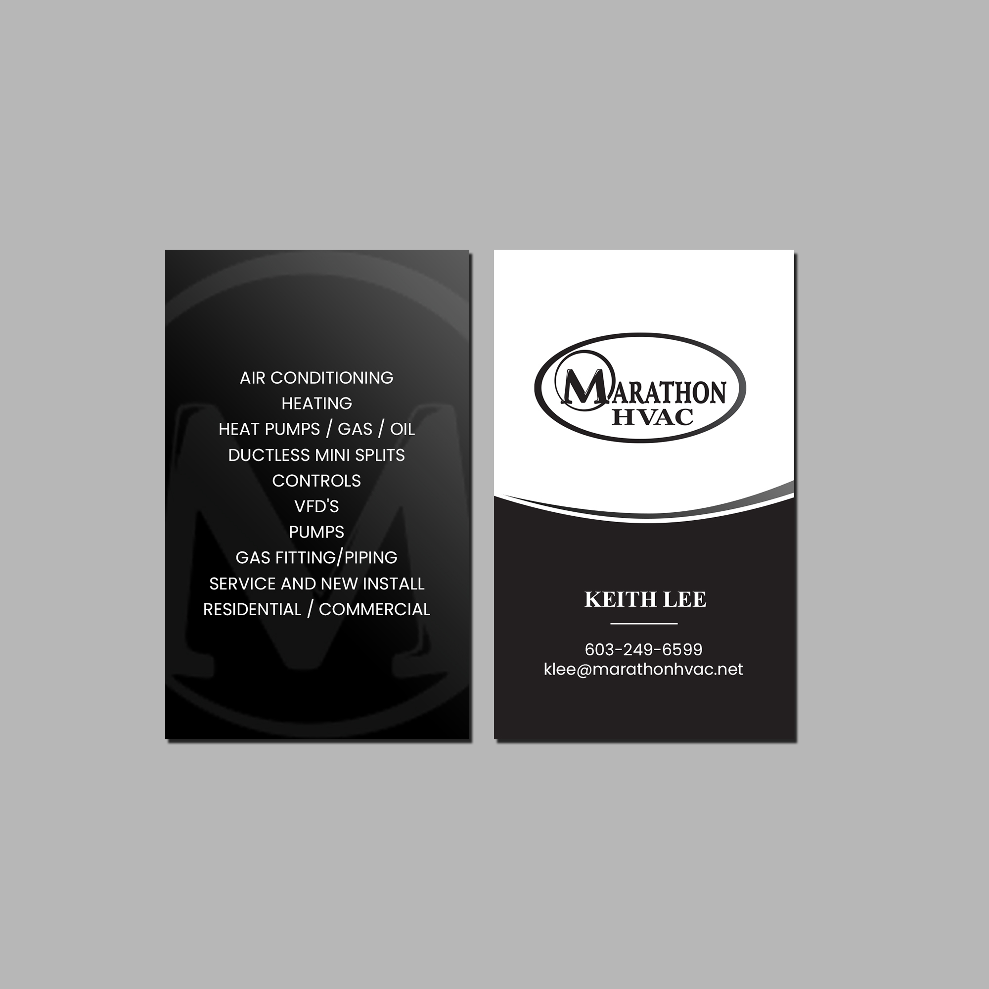 Business Card Design by Creations Box 2015 for Marathon HVAC | Design #32028461