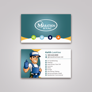 Business Card Design by Dzhafir for Marathon HVAC | Design: #32022600