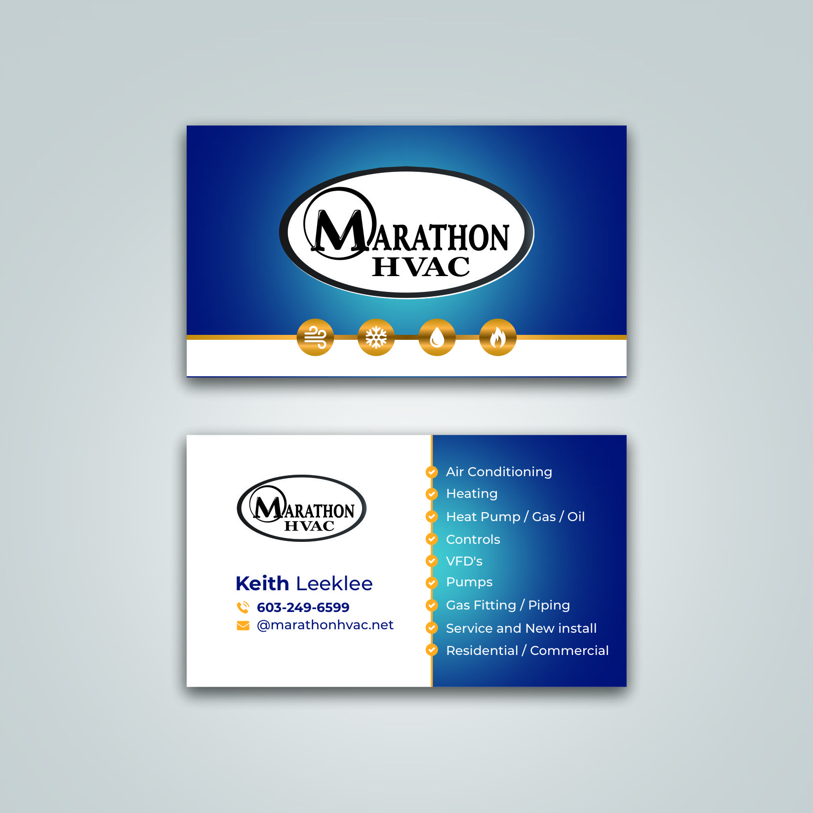 Design de Carte de Visite par Dzhafir pour Marathon HVAC | Design #32022601