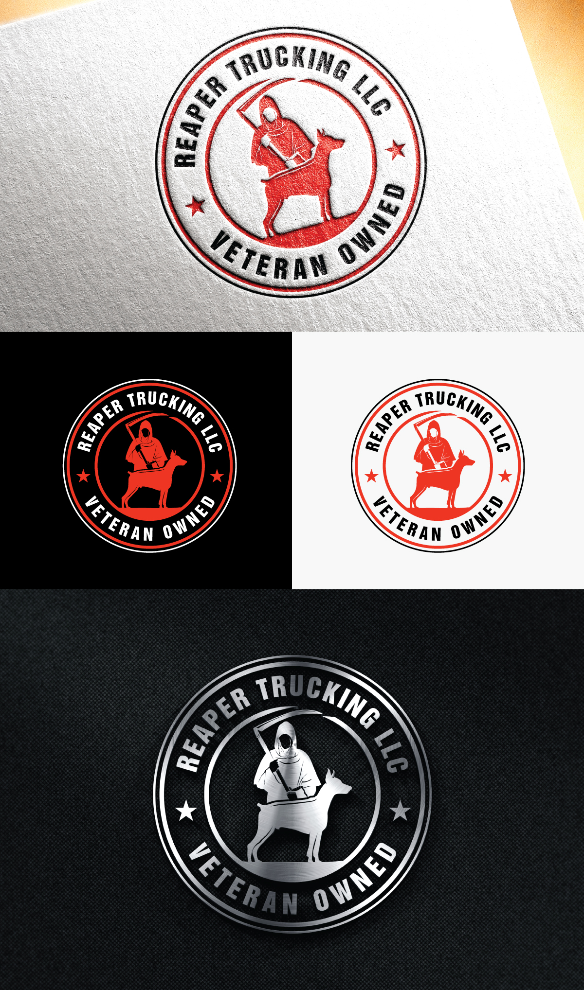 Logo Design by step forward 2 for Reaper Trucking LLC | Design #32042404