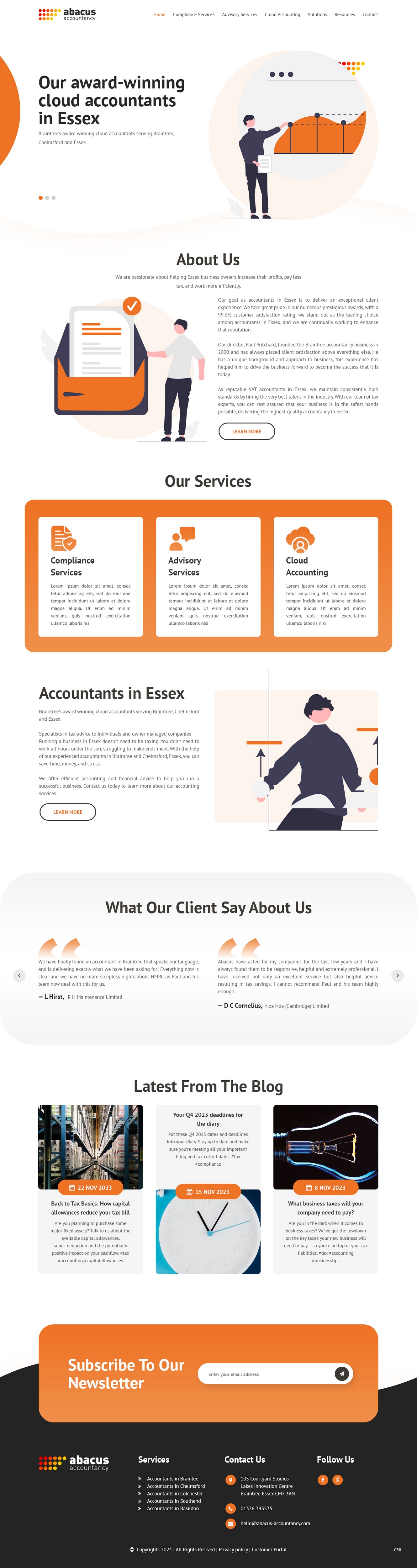 Modern, Upmarket, Accountancy and Tax Advisers Web Design for Abacus ...