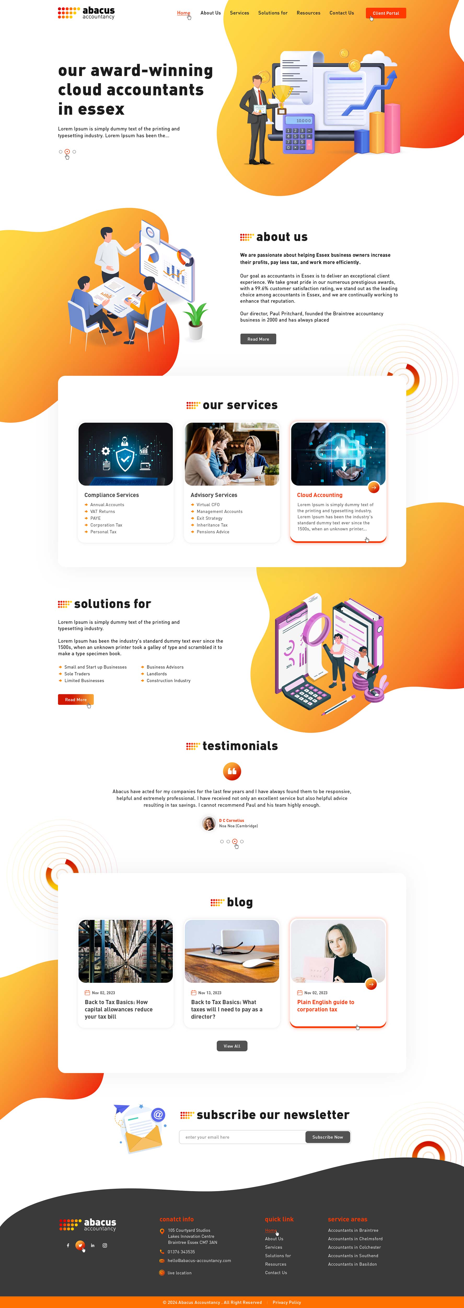 Web Design by Ved Web Services for Abacus Accountancy | Design #32086080
