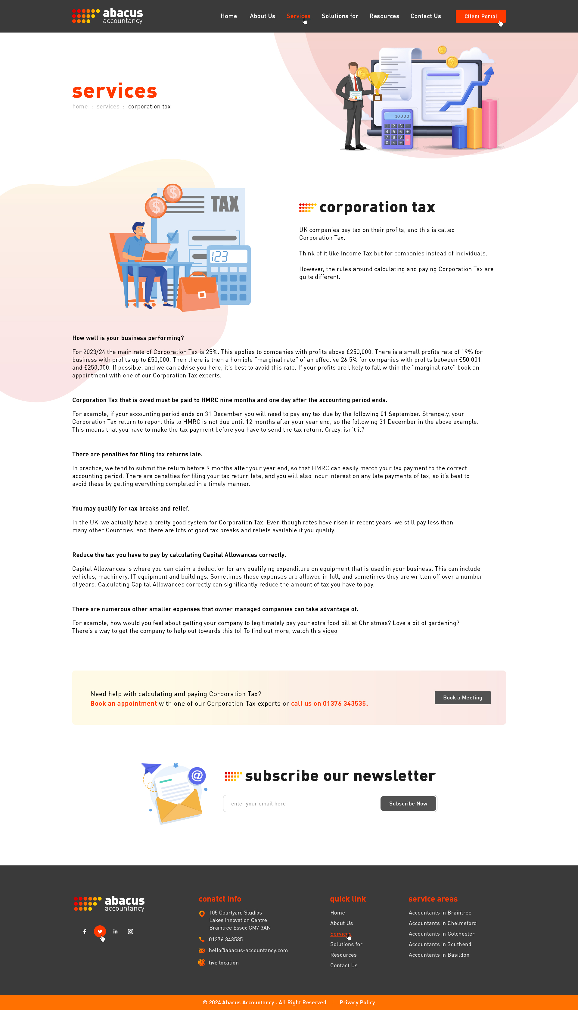 Modern, Upmarket, Accountancy and Tax Advisers Web Design for Abacus ...