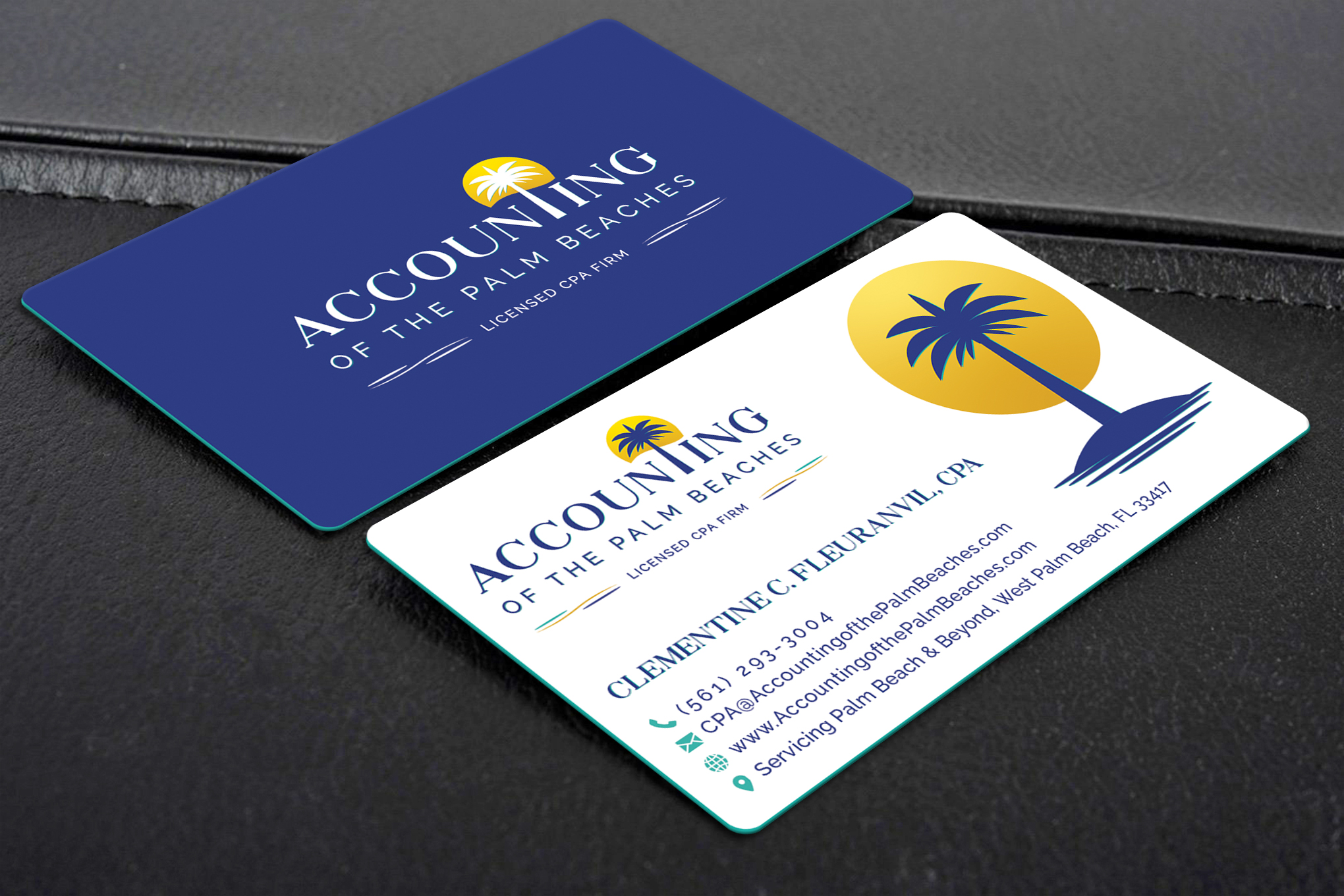 Business Card Design by Creative Moon Design for Accounting of the Palm Beaches | Design #32076489