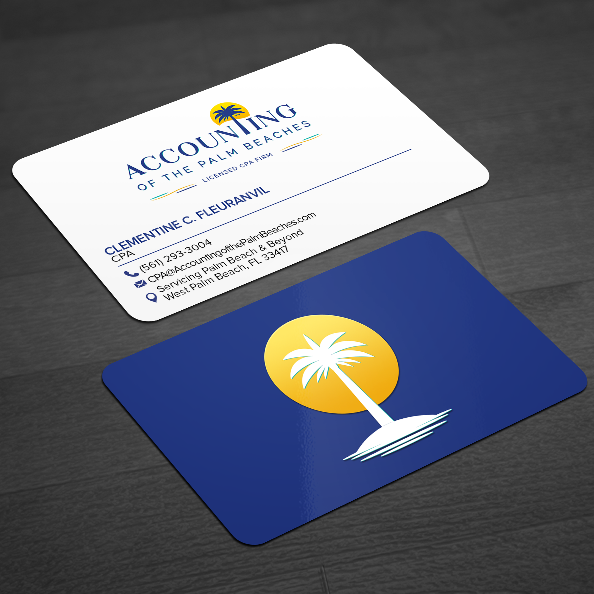 Business Card Design by WellDesign for Accounting of the Palm Beaches | Design #32076239