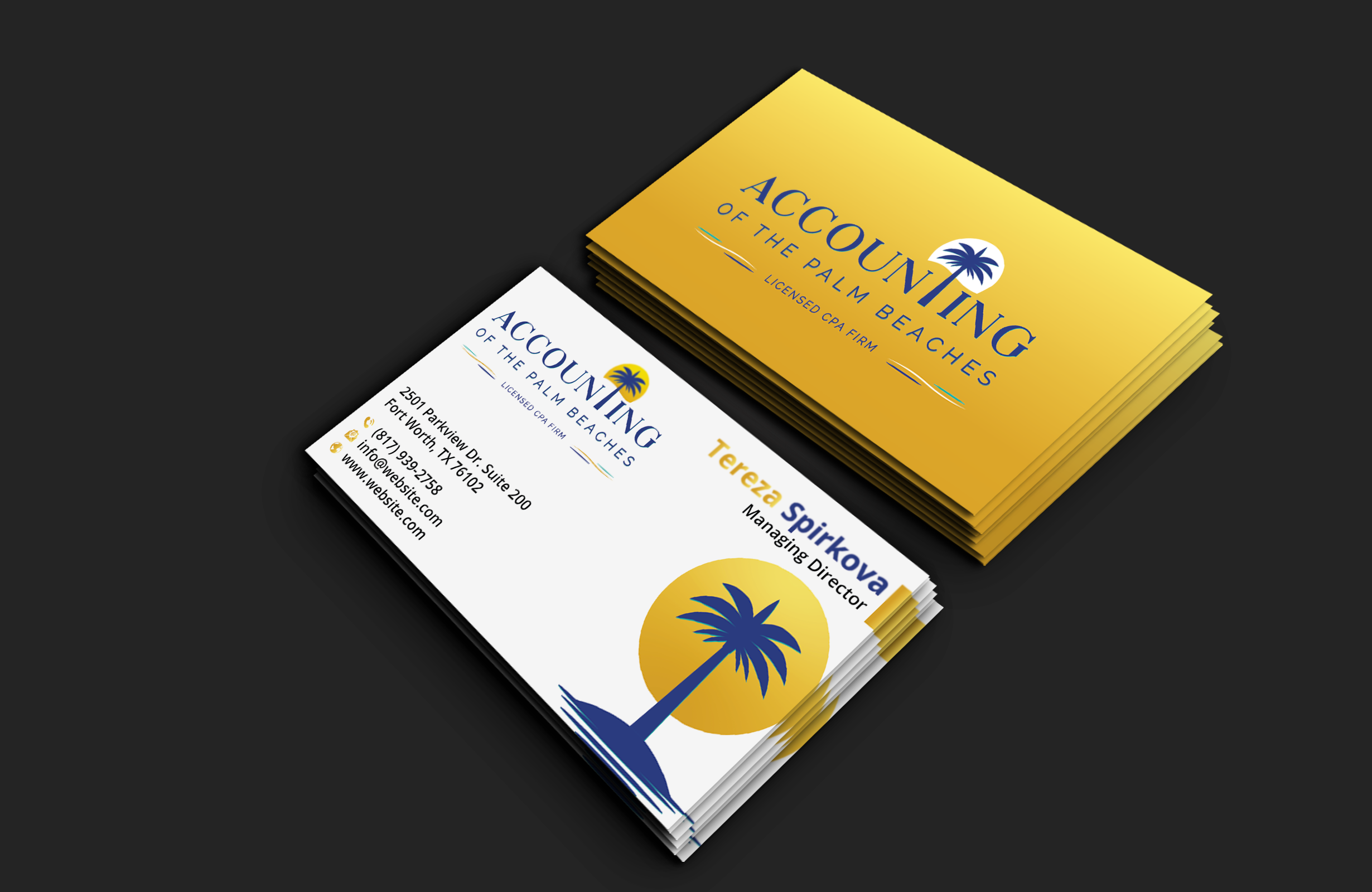 Business Card Design by DesignerShahadat for Accounting of the Palm Beaches | Design #32074388