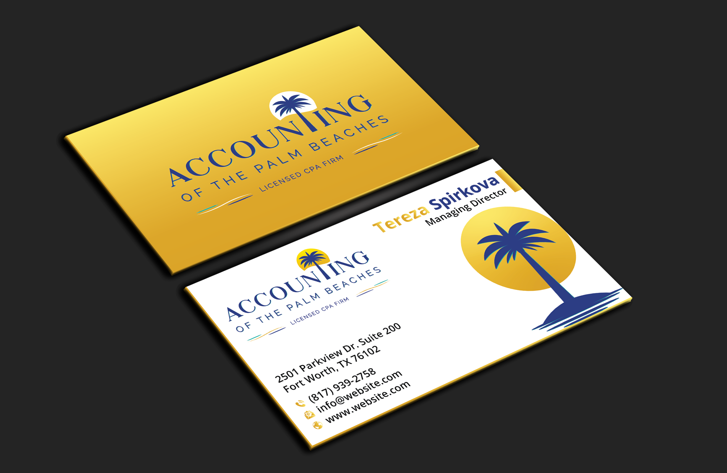 Business Card Design by DesignerShahadat for Accounting of the Palm Beaches | Design #32074395