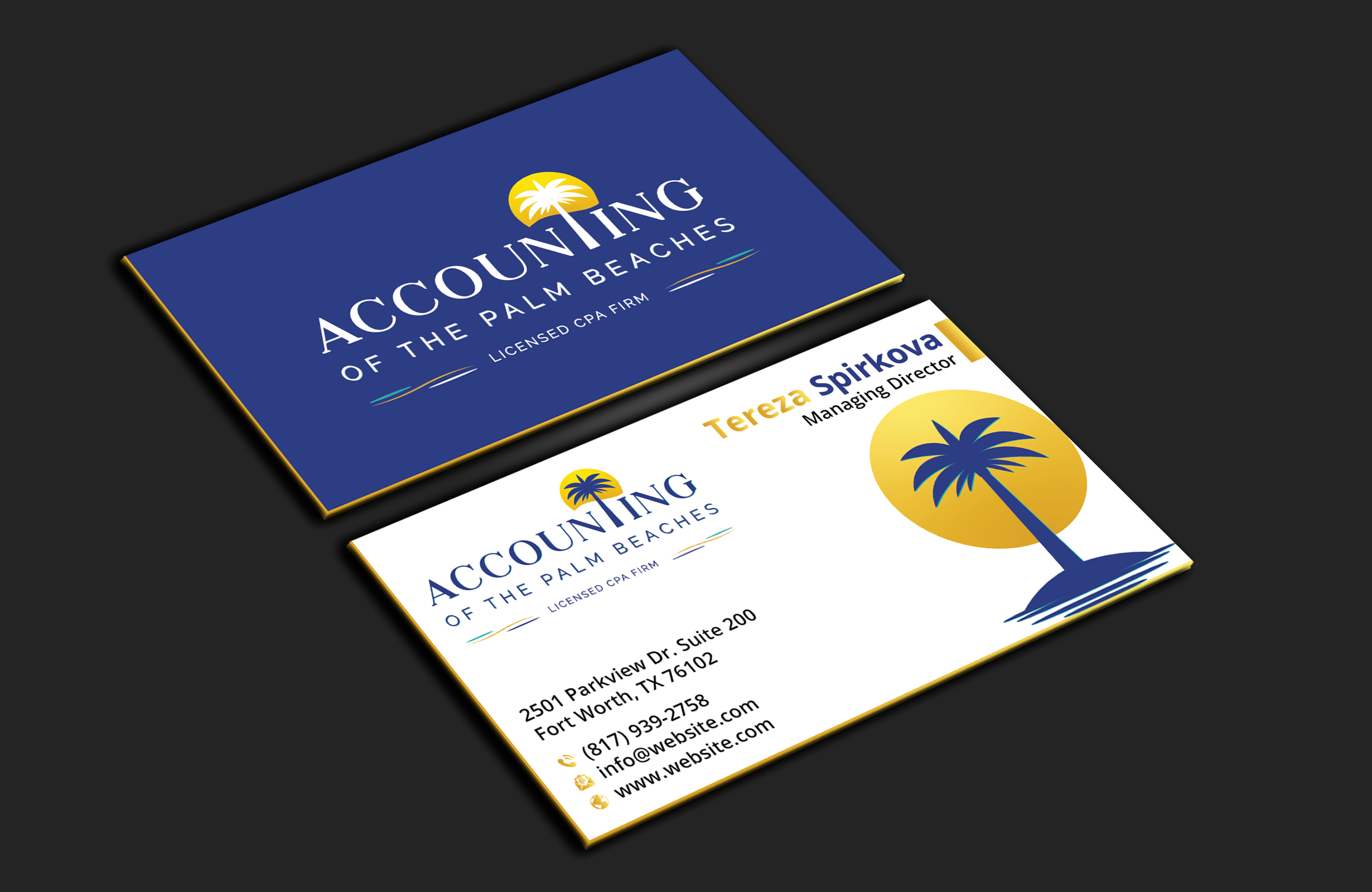 Diseño de Tarjeta de Presentación por DesignerShahadat para Accounting of the Palm Beaches | Diseño #32074396