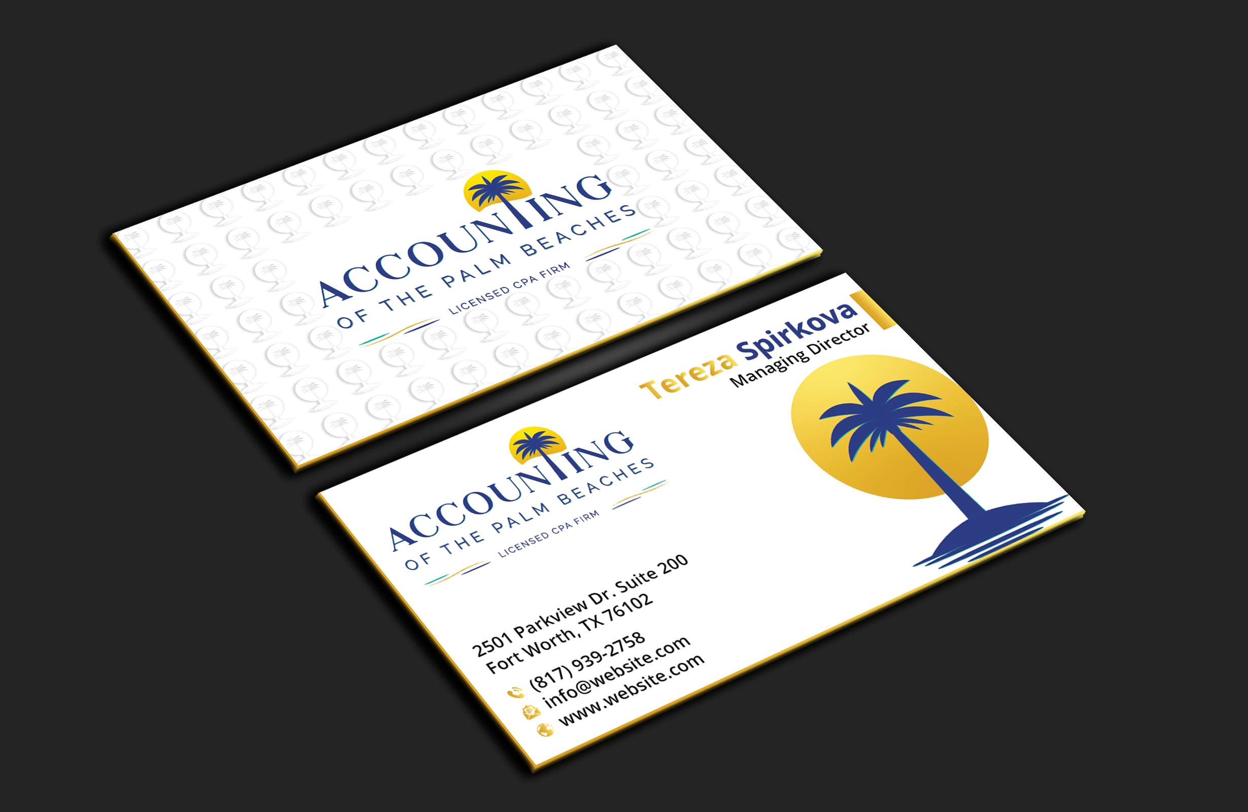 Business Card Design by DesignerShahadat for Accounting of the Palm Beaches | Design #32074397