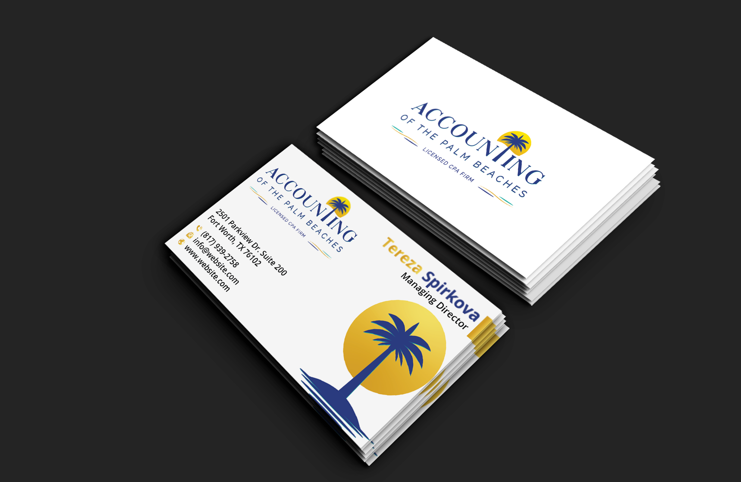 Diseño de Tarjeta de Presentación por DesignerShahadat para Accounting of the Palm Beaches | Diseño #32074694