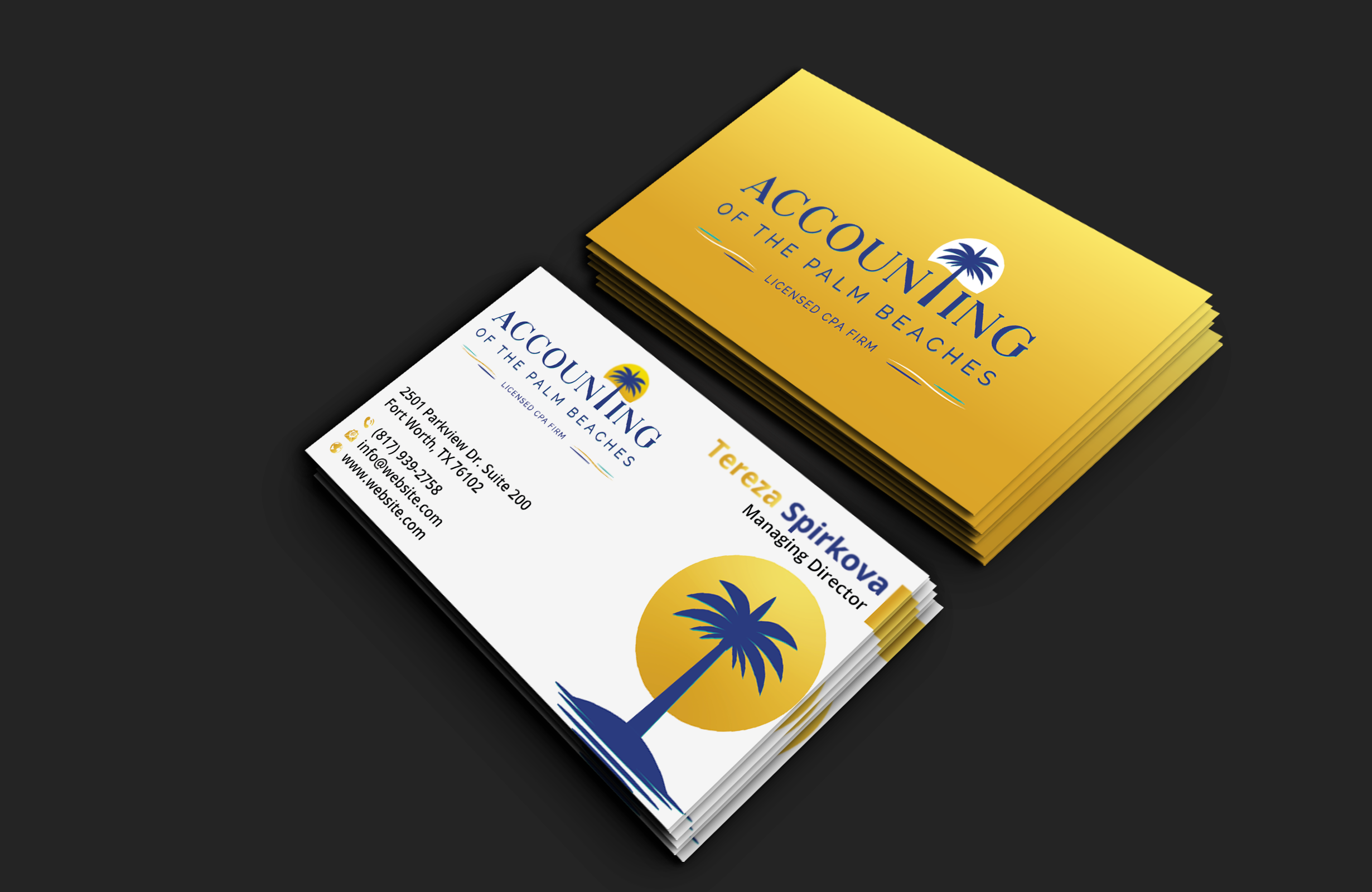 Business Card Design by DesignerShahadat for Accounting of the Palm Beaches | Design #32074696
