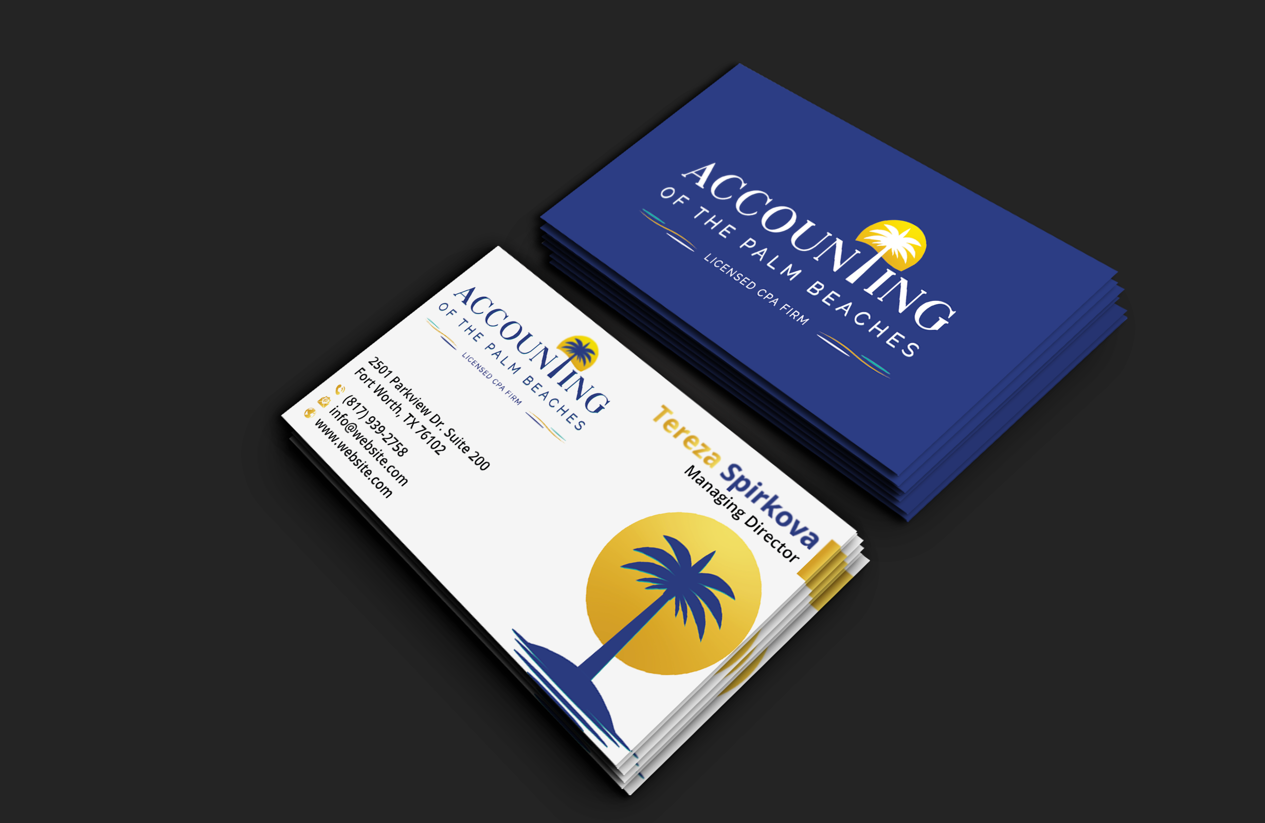 Diseño de Tarjeta de Presentación por DesignerShahadat para Accounting of the Palm Beaches | Diseño #32074697
