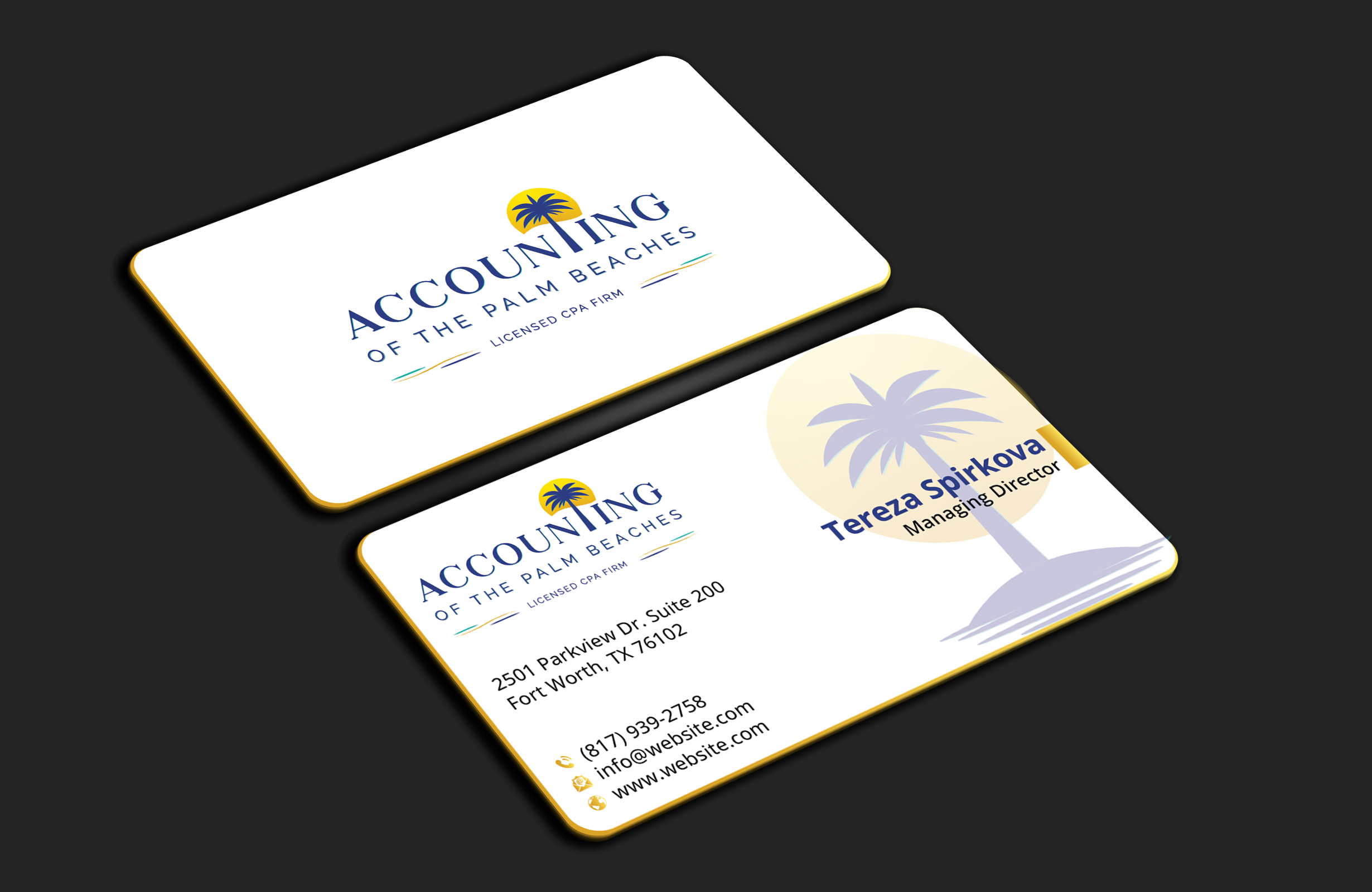 Business Card Design by DesignerShahadat for Accounting of the Palm Beaches | Design #32074906