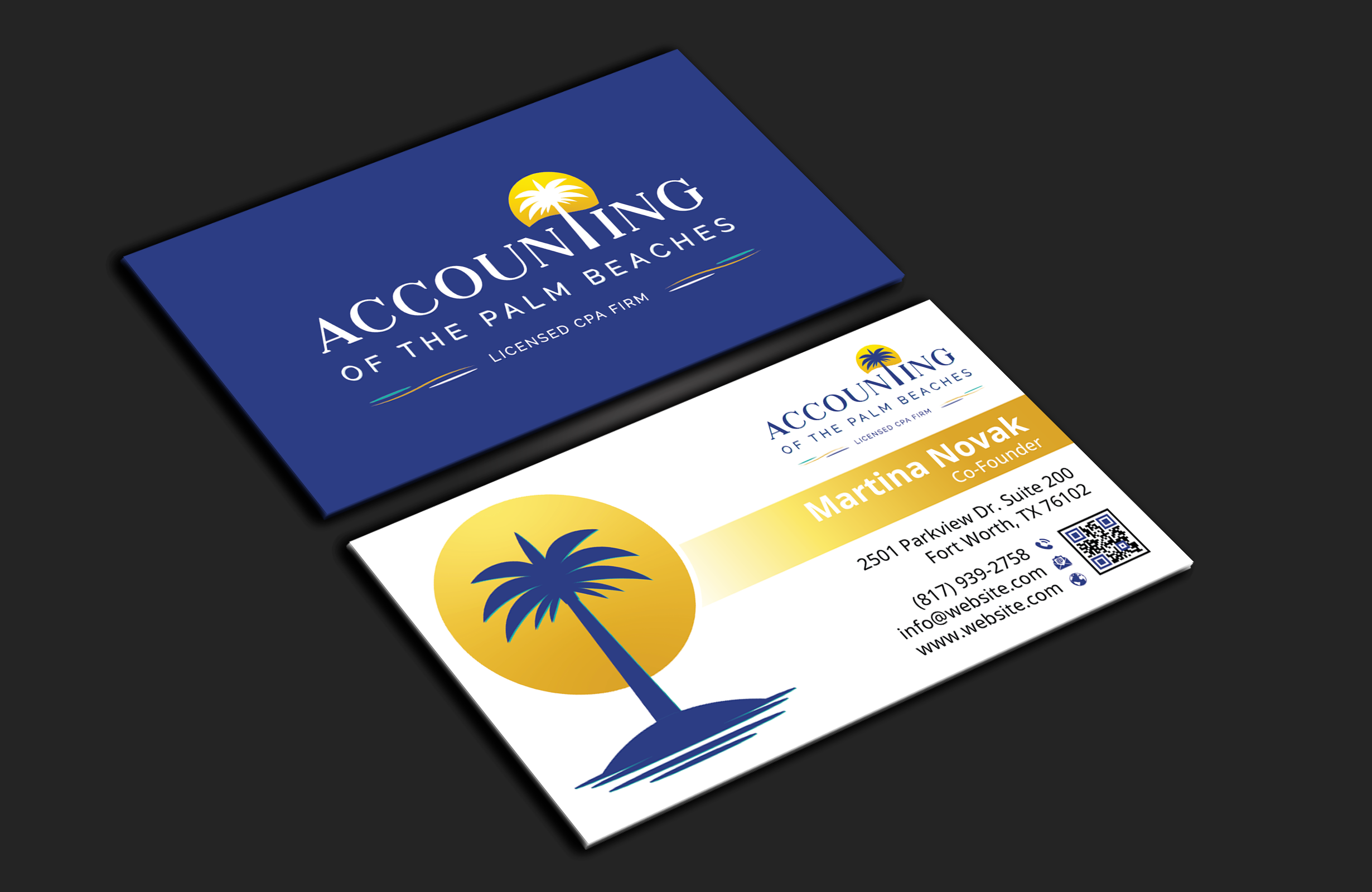 Business Card Design by DesignerShahadat for Accounting of the Palm Beaches | Design #32074910