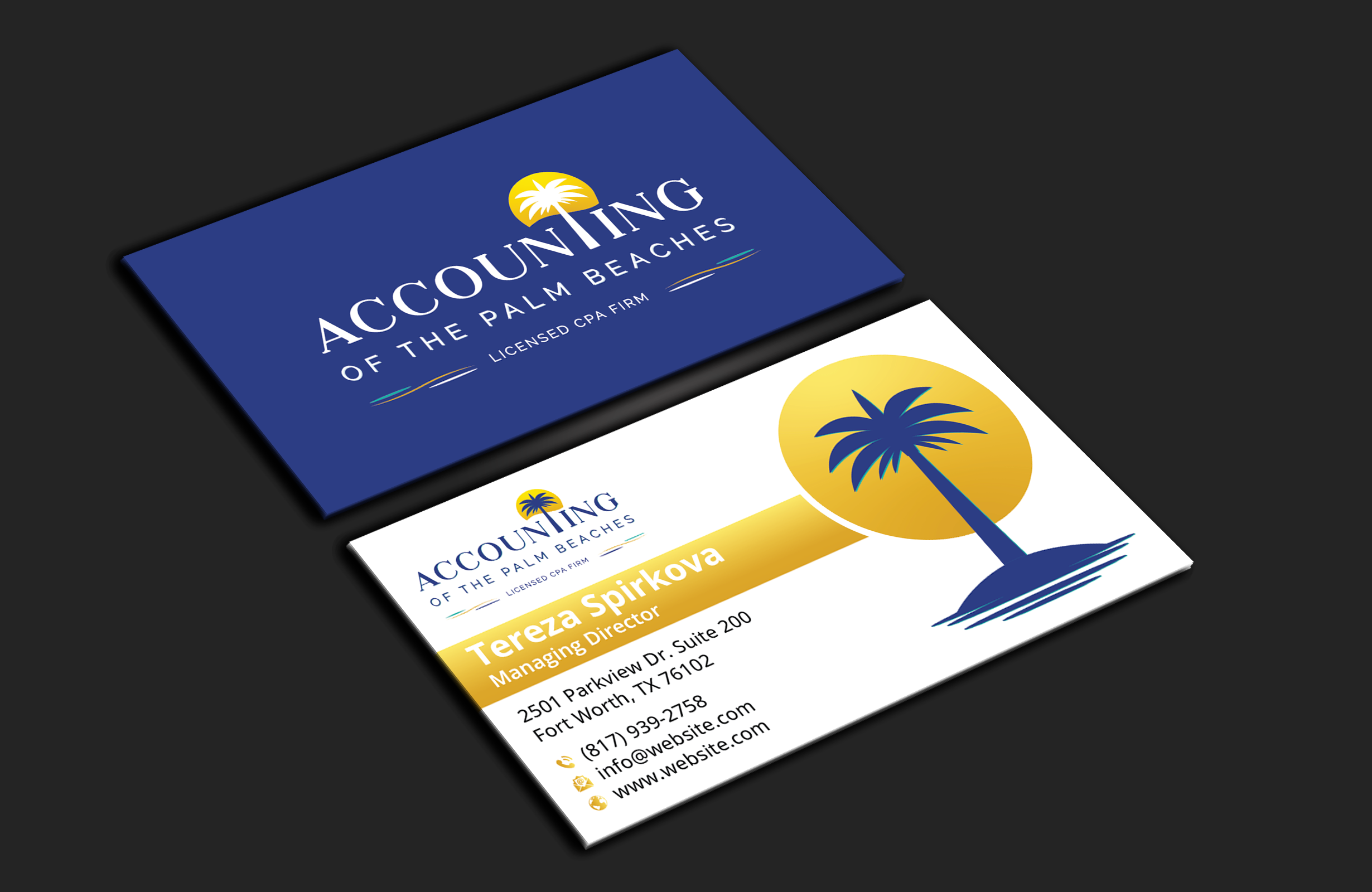 Business Card Design by DesignerShahadat for Accounting of the Palm Beaches | Design #32074921