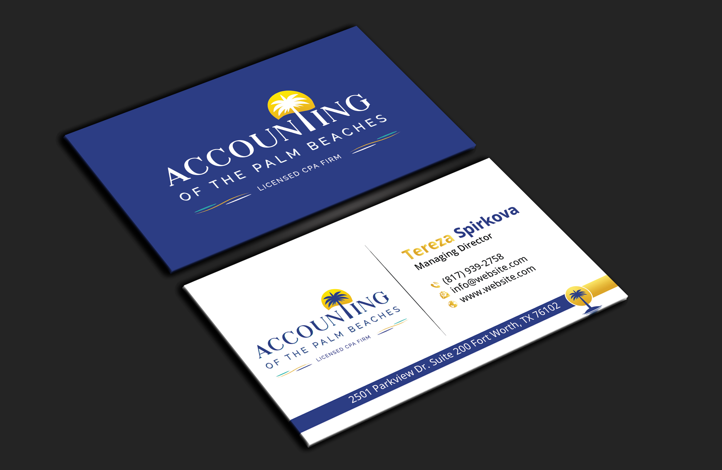 Business Card Design by DesignerShahadat for Accounting of the Palm Beaches | Design #32074922