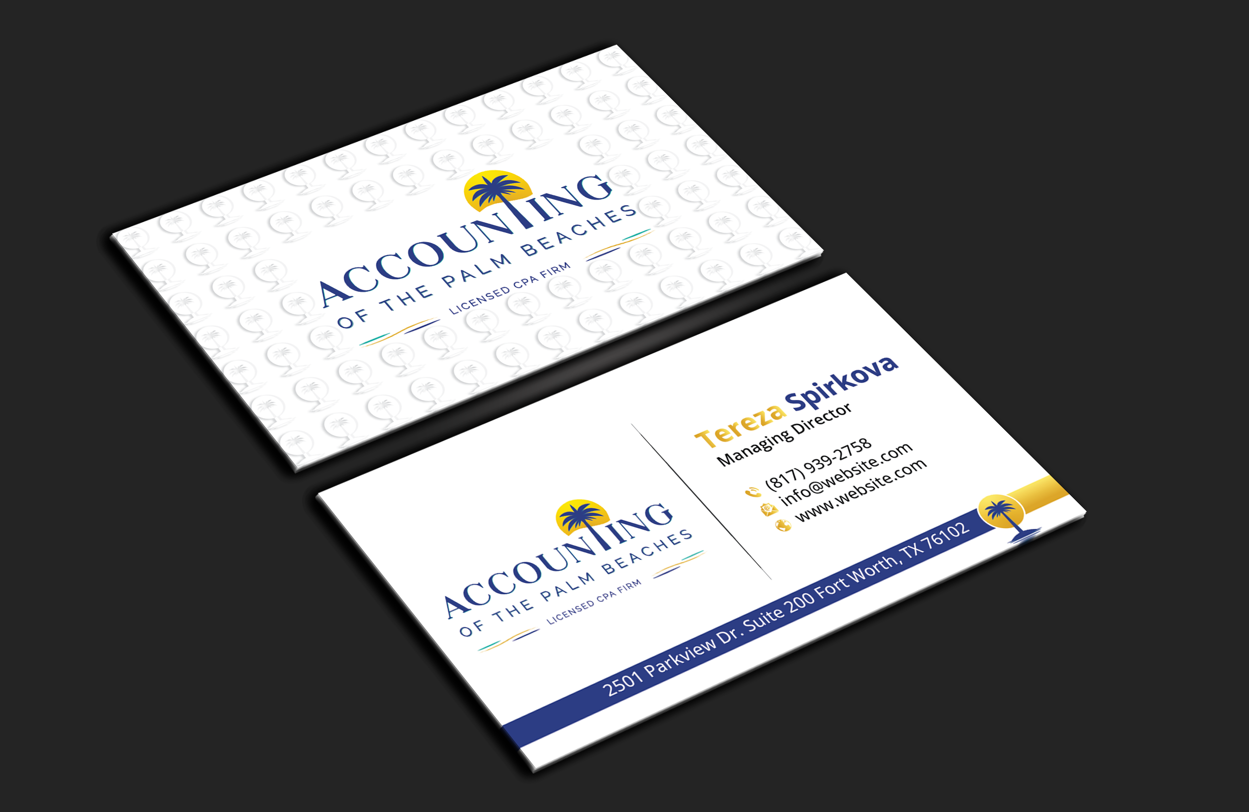 Business Card Design by DesignerShahadat for Accounting of the Palm Beaches | Design #32074923