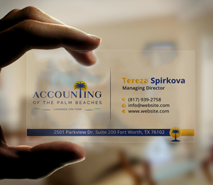 Diseño de Tarjeta de Presentación por DesignerShahadat para Accounting of the Palm Beaches | Diseño: #32074924