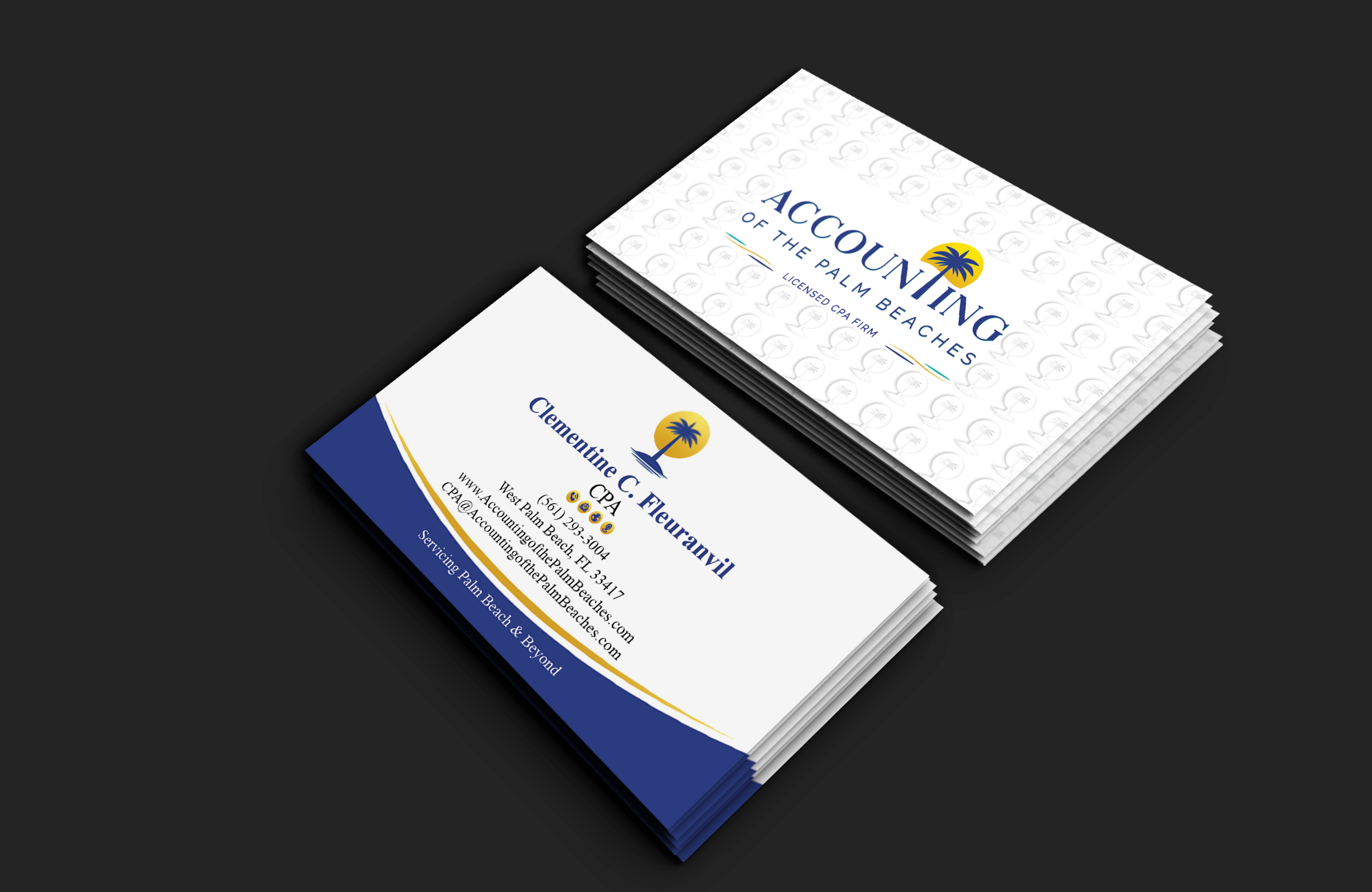 Business Card Design by DesignerShahadat for Accounting of the Palm Beaches | Design #32078185