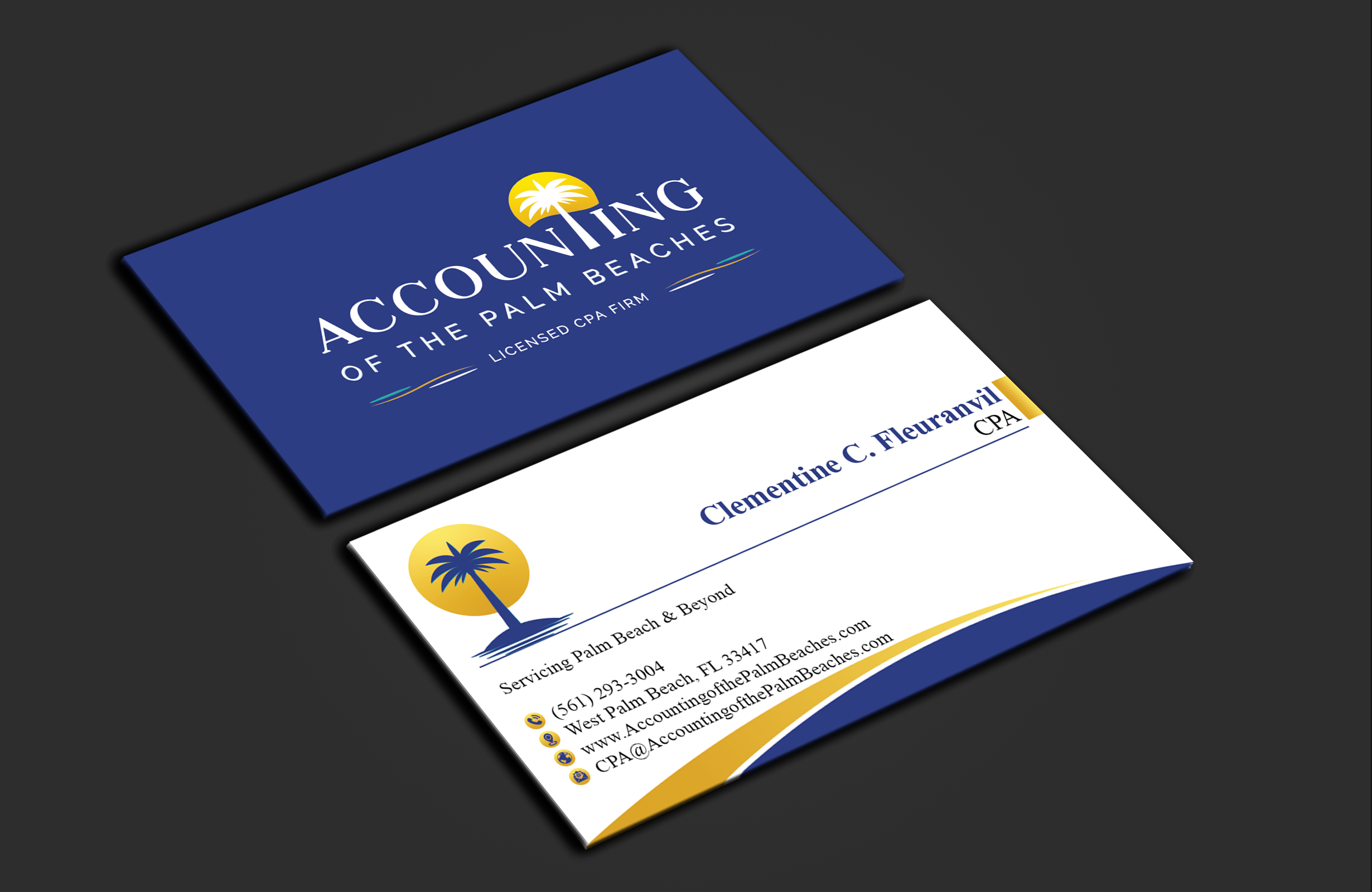 Business Card Design by DesignerShahadat for Accounting of the Palm Beaches | Design #32078189