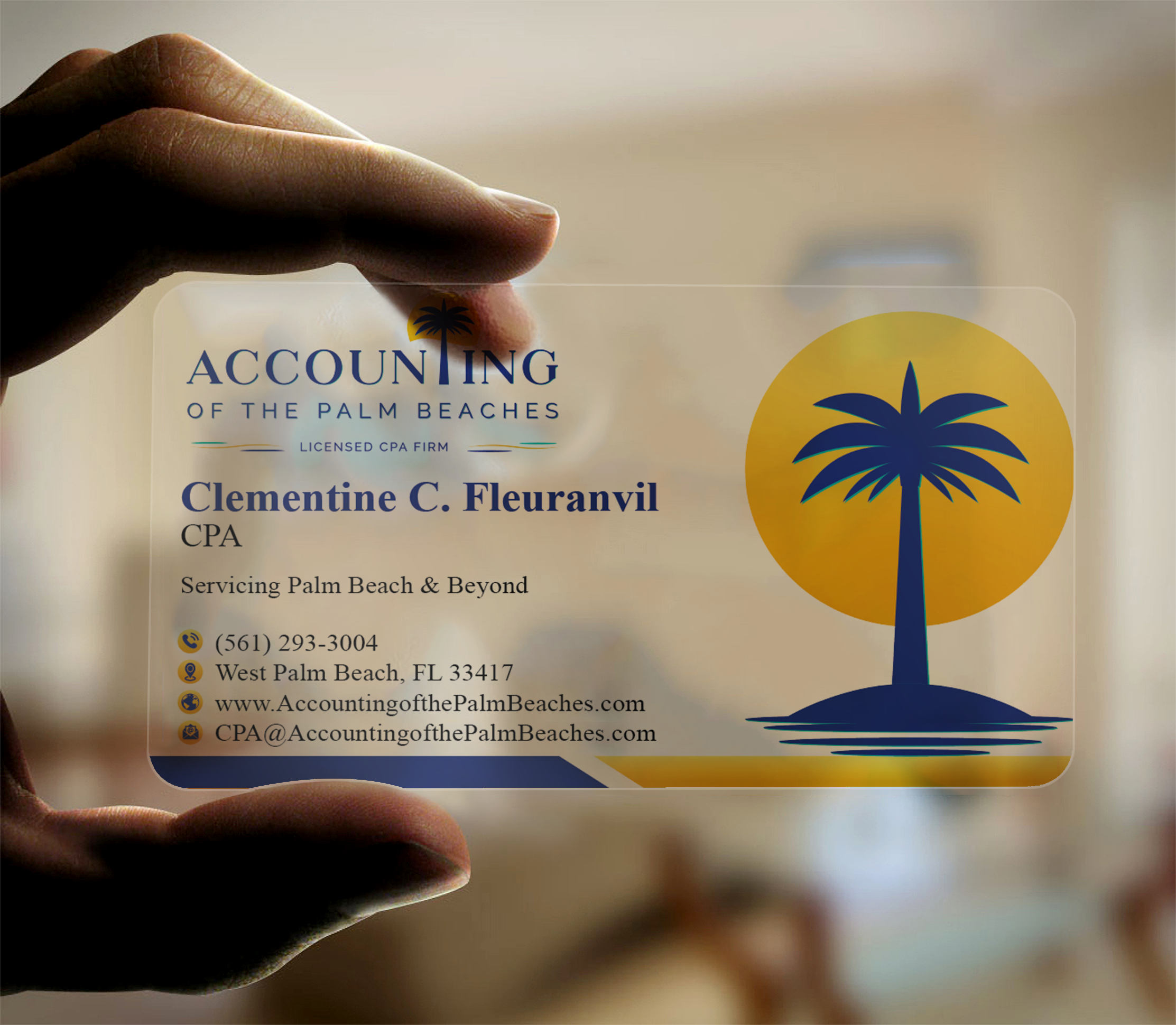 Business Card Design by DesignerShahadat for Accounting of the Palm Beaches | Design #32078199
