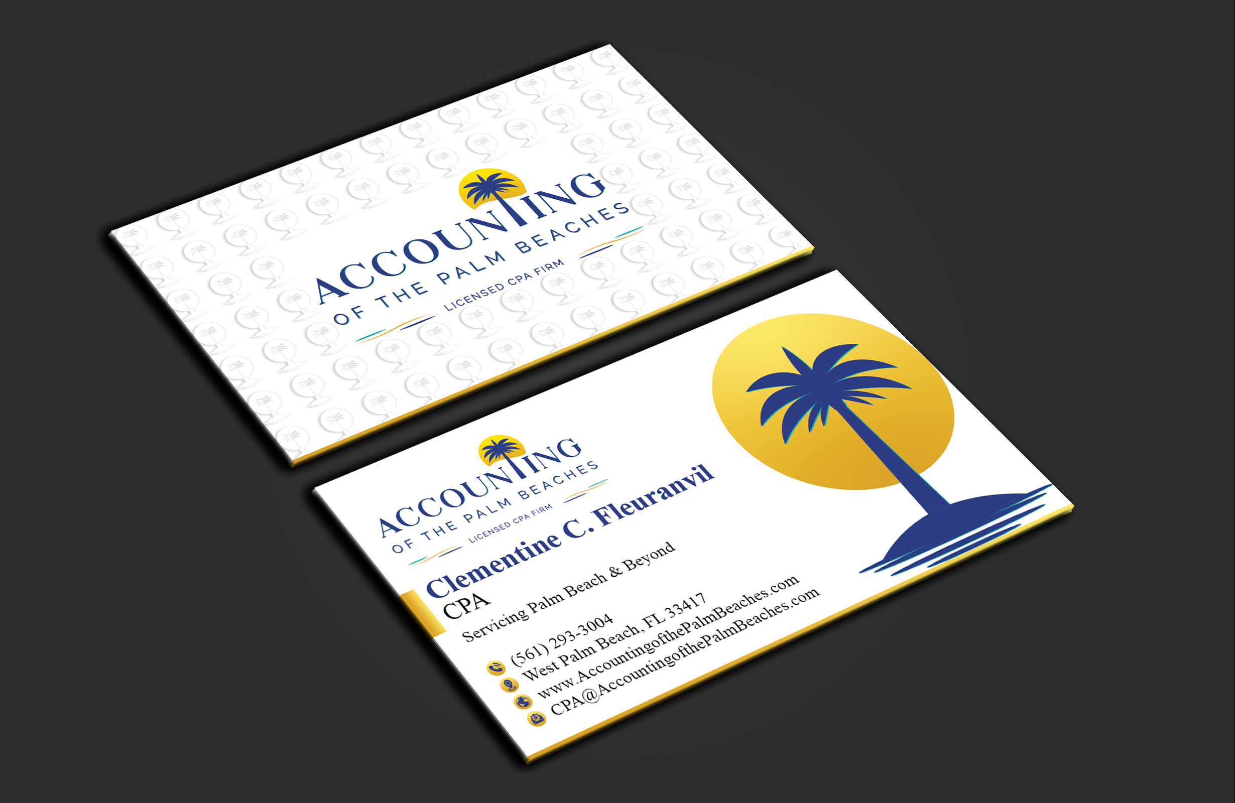 Business Card Design by DesignerShahadat for Accounting of the Palm Beaches | Design #32078205