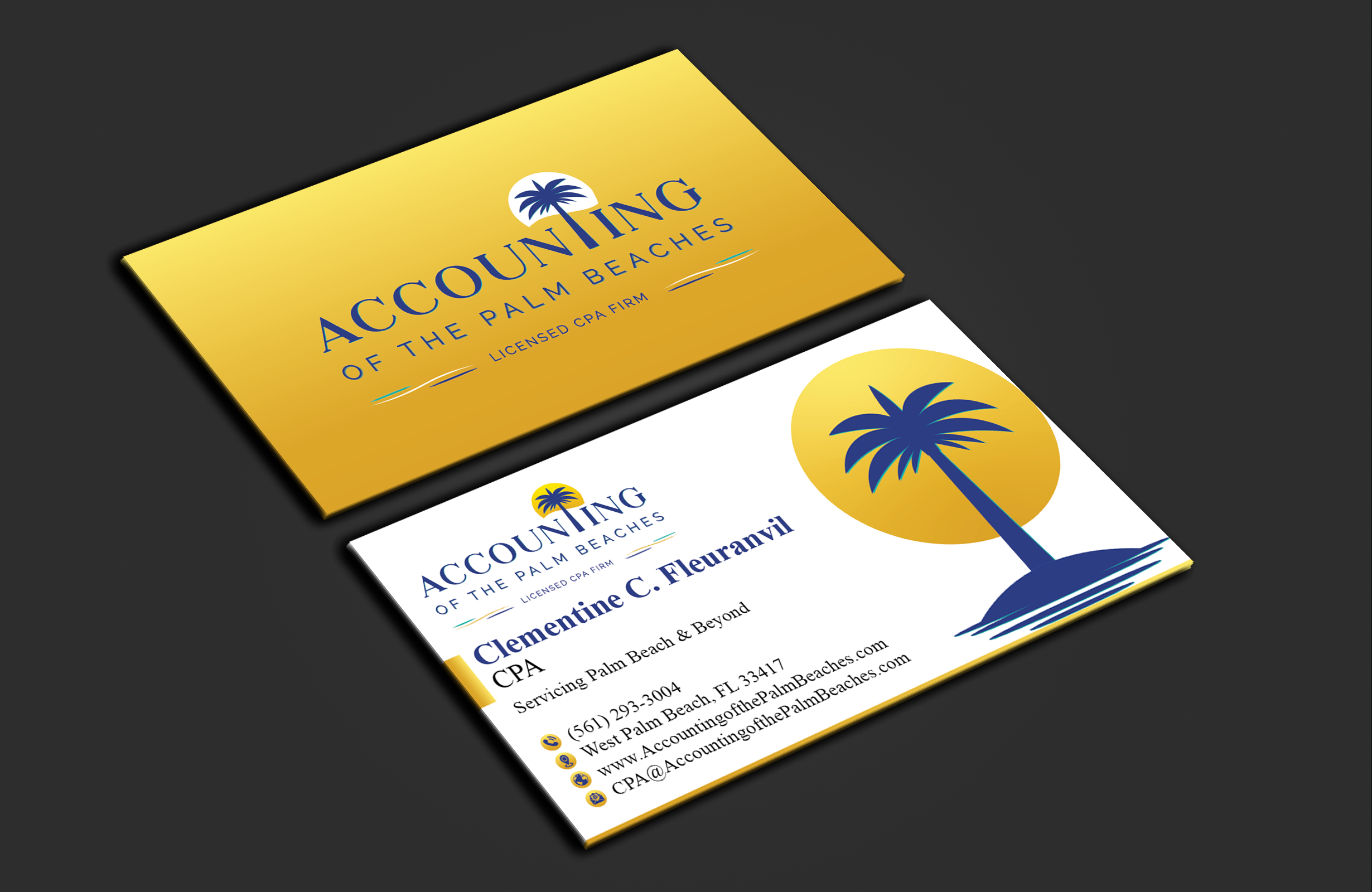 Business Card Design by DesignerShahadat for Accounting of the Palm Beaches | Design #32078207