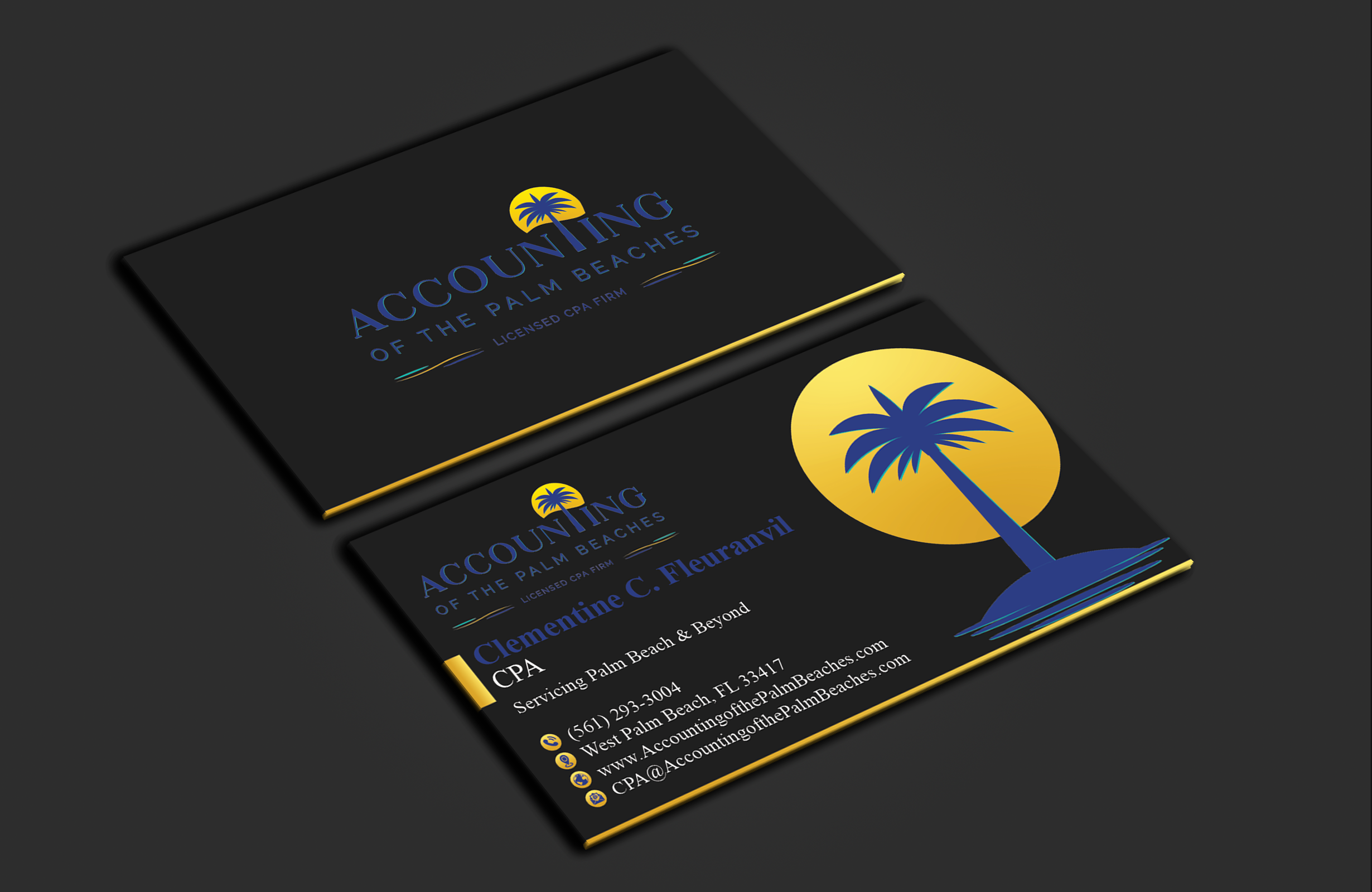Business Card Design by DesignerShahadat for Accounting of the Palm Beaches | Design #32078209