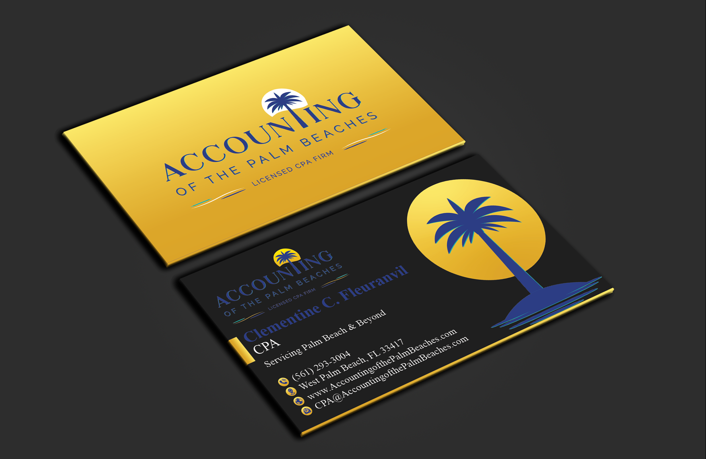Business Card Design by DesignerShahadat for Accounting of the Palm Beaches | Design #32078210