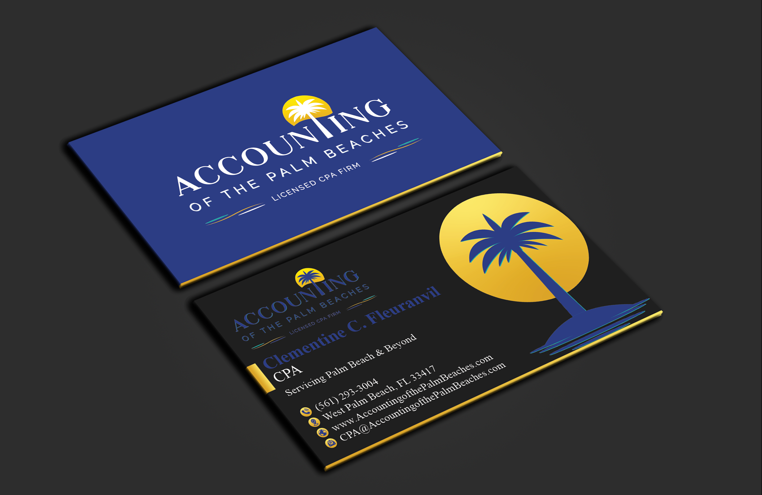 Business Card Design by DesignerShahadat for Accounting of the Palm Beaches | Design #32078211