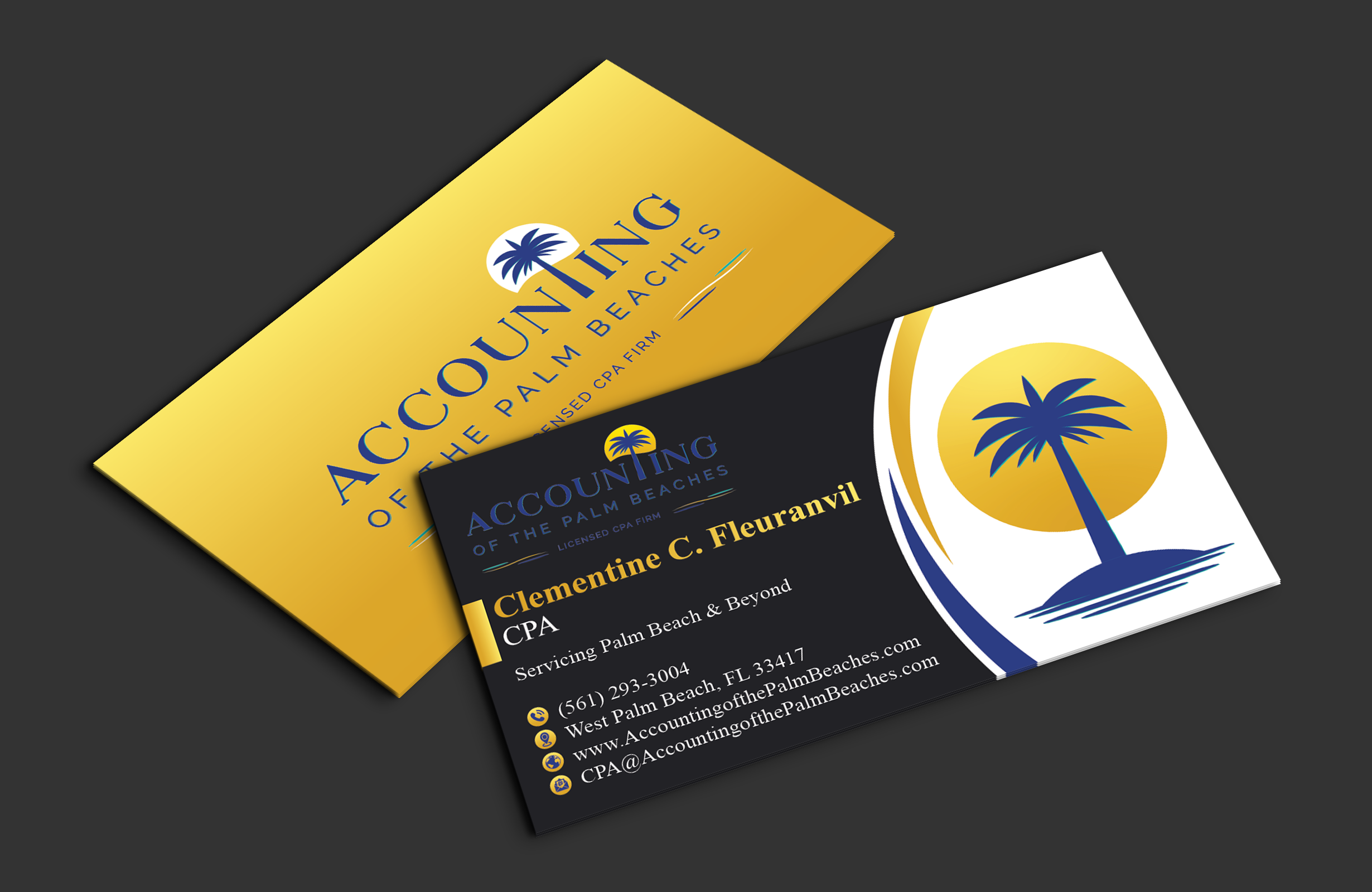 Business Card Design by DesignerShahadat for Accounting of the Palm Beaches | Design #32078286