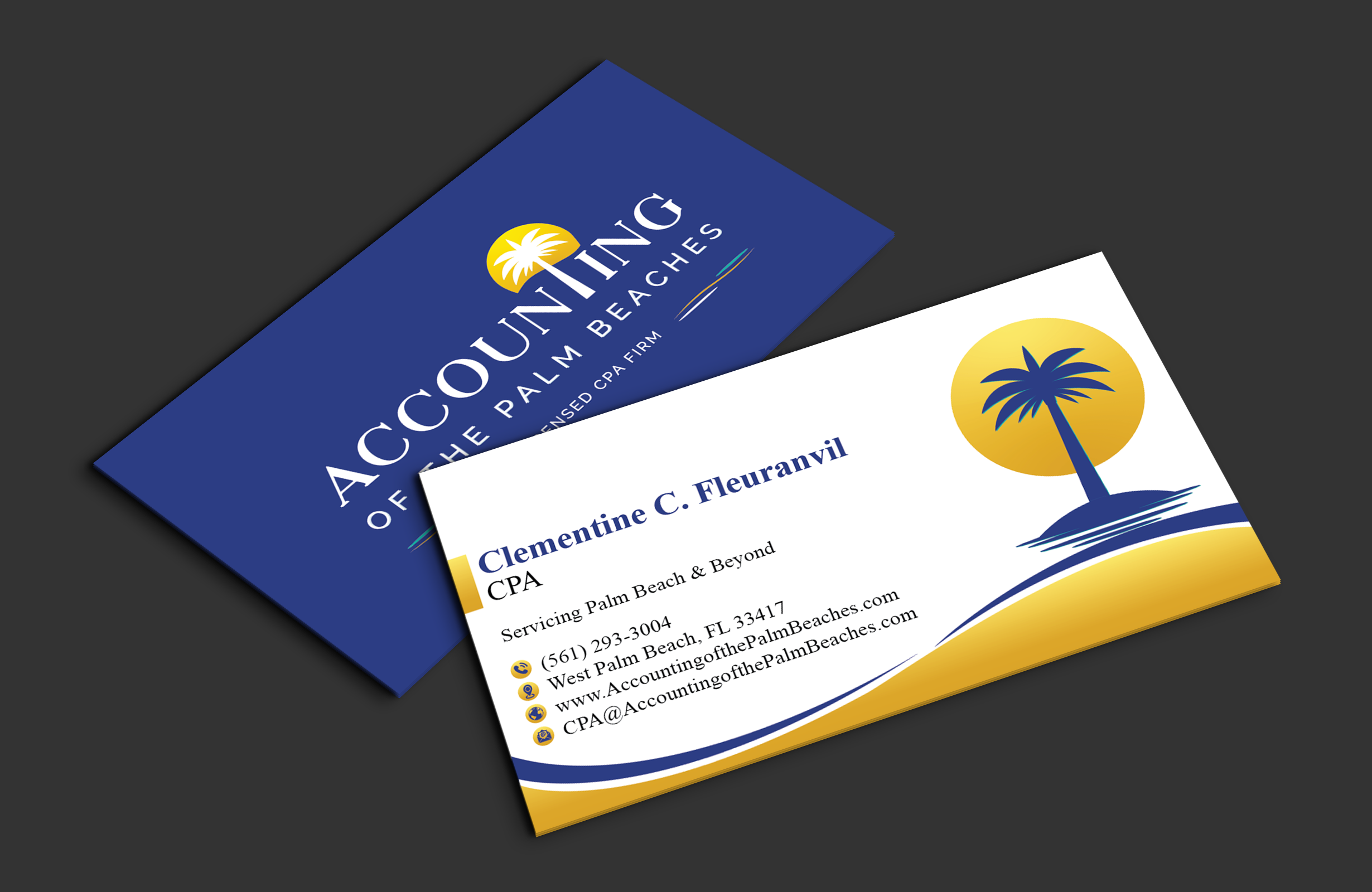 Business Card Design by DesignerShahadat for Accounting of the Palm Beaches | Design #32078291