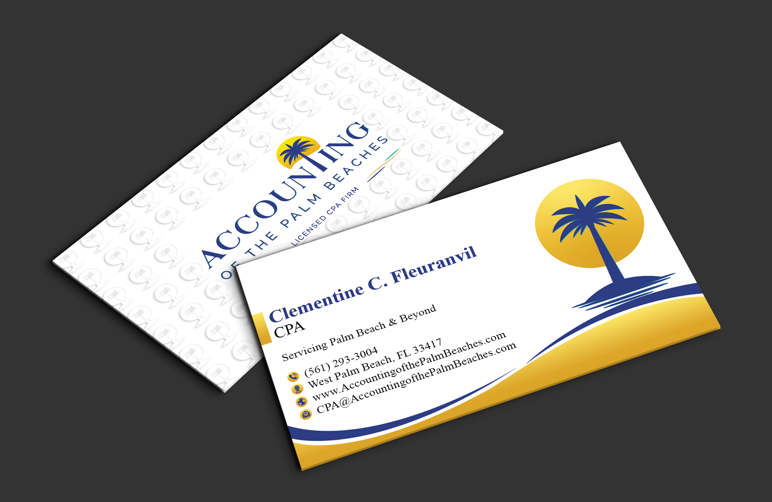 Business Card Design by DesignerShahadat for Accounting of the Palm Beaches | Design #32078292