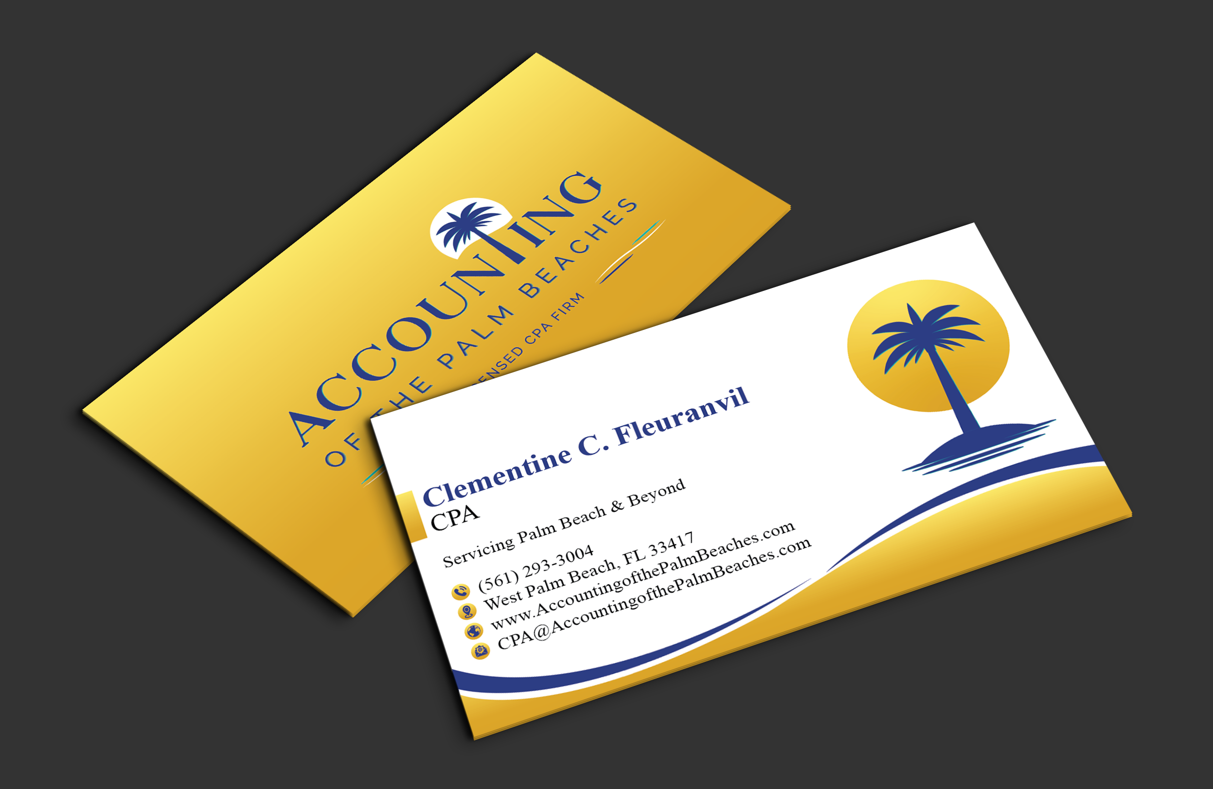 Business Card Design by DesignerShahadat for Accounting of the Palm Beaches | Design #32078293